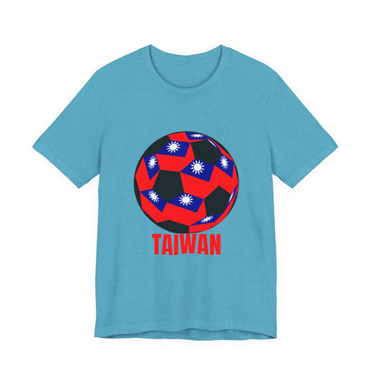 Taiwan Soccer Ball Graphic with 'TAIWAN' Red Text