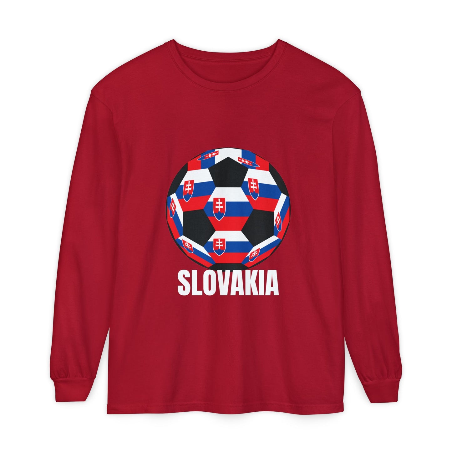 Slovakia Fan Specialty Soccer Ball Design Long Sleeve Shirt