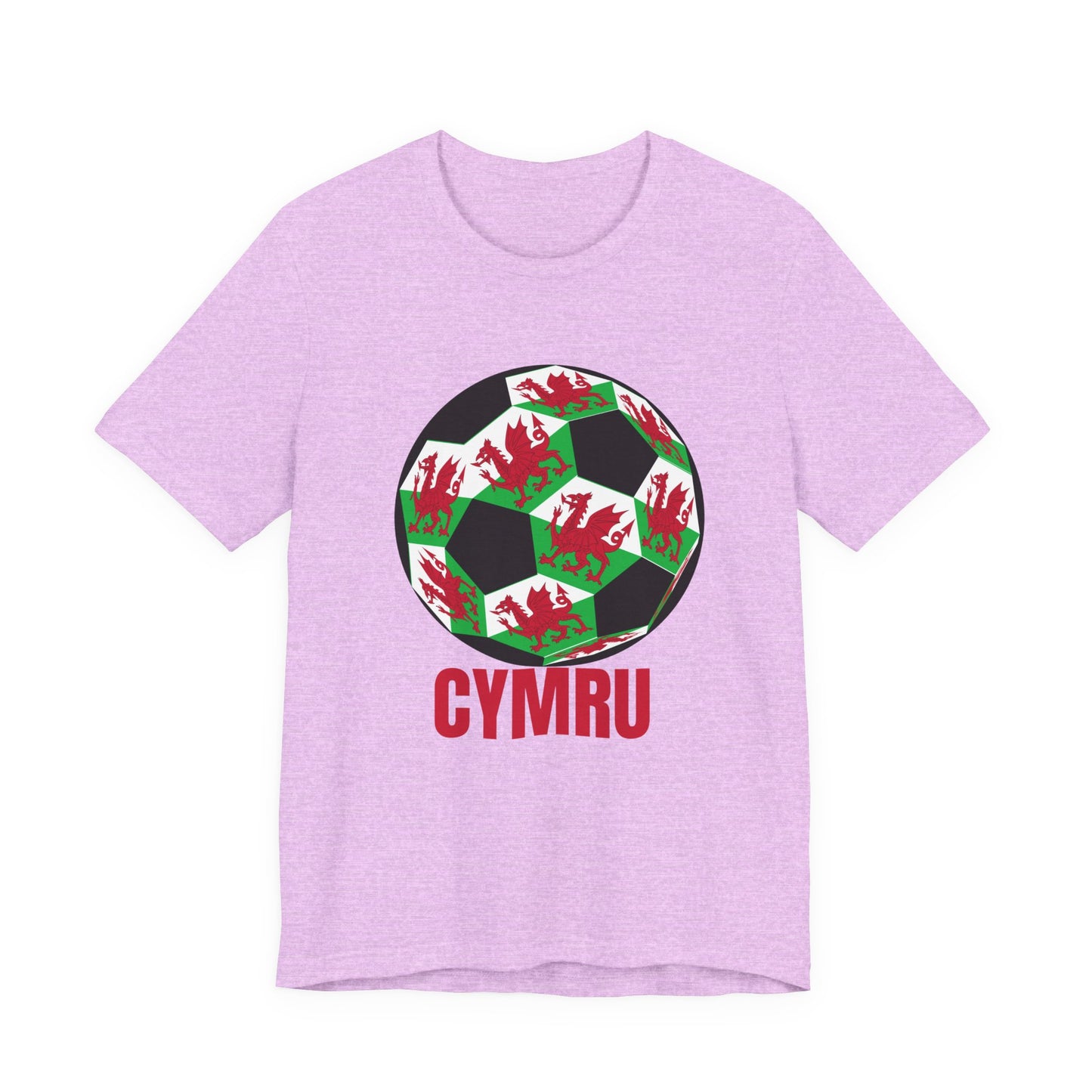 Cymru Fan Specialty Soccer Ball Design T Shirt Red Text