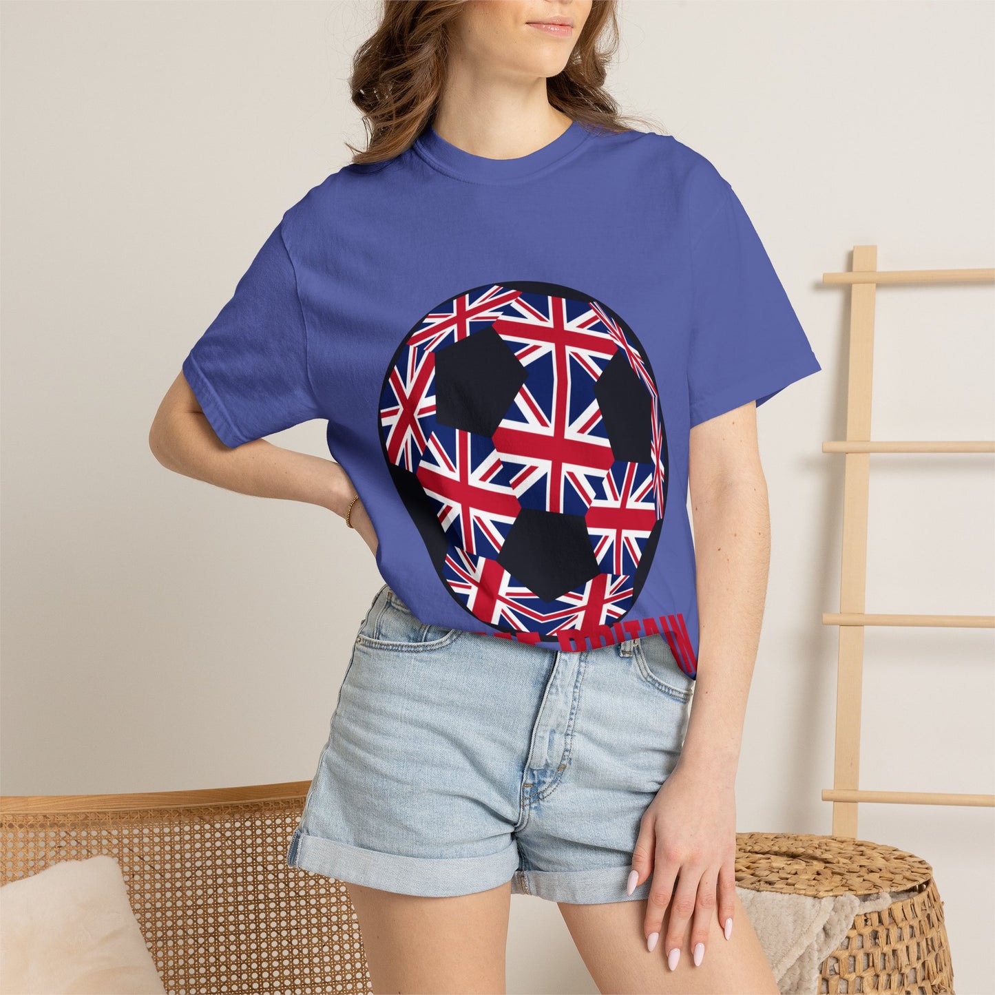 Great Britain Fan Specialty Soccer Ball Design T Shirt
