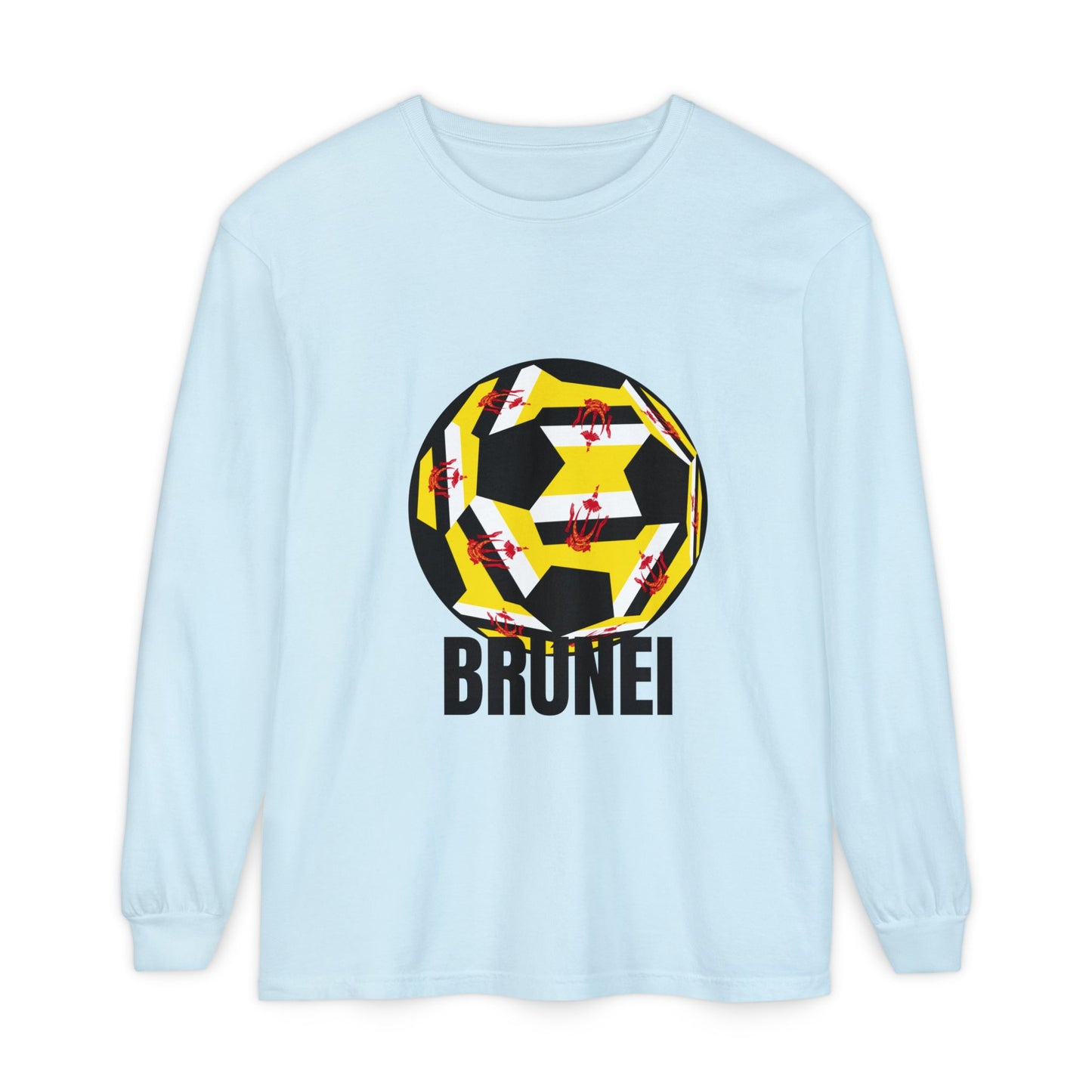 Brunei Fan Specialty Soccer Ball Design Long Sleeve Tee