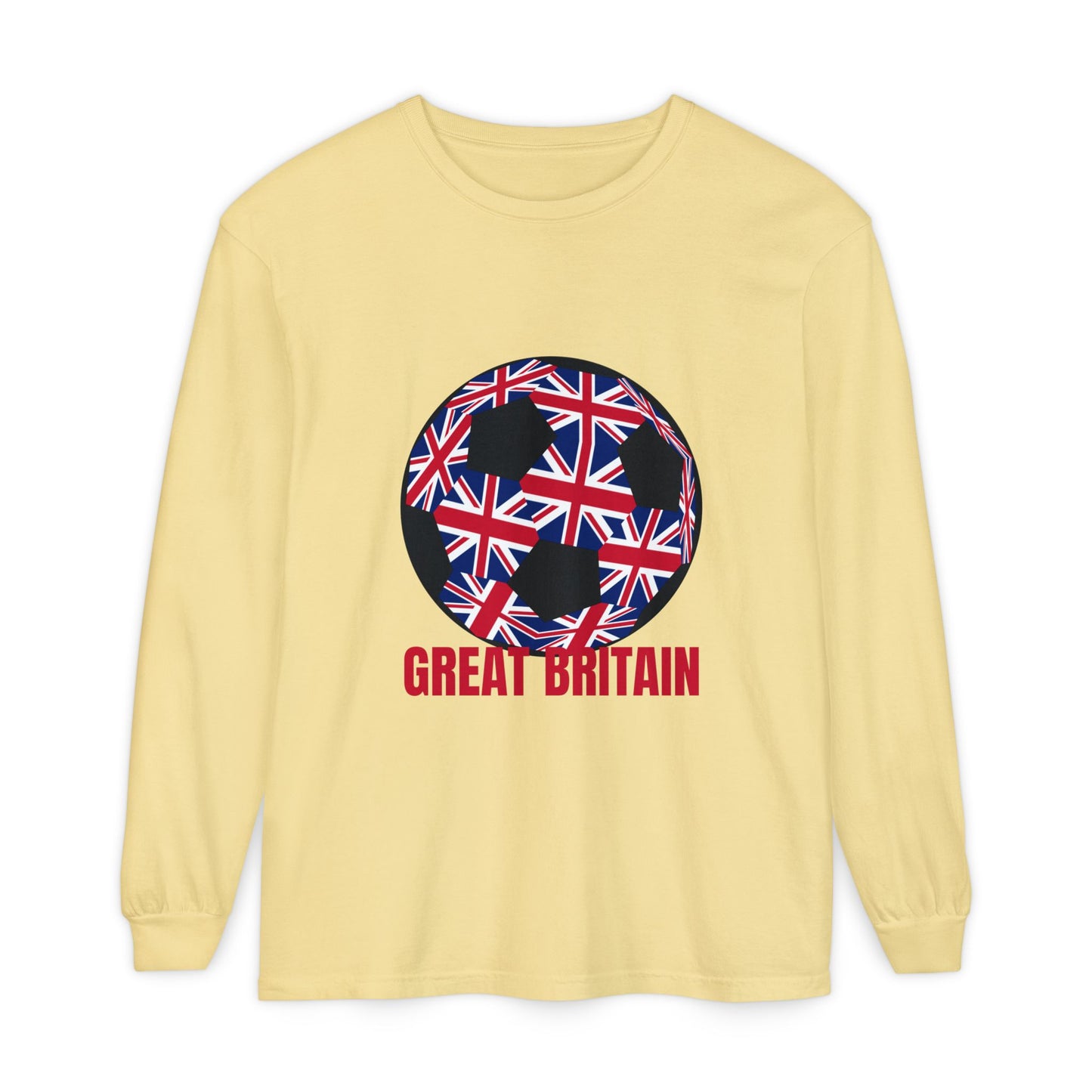 Great Britain Fan Specialty Soccer Ball Design  Long Sleeve Tee