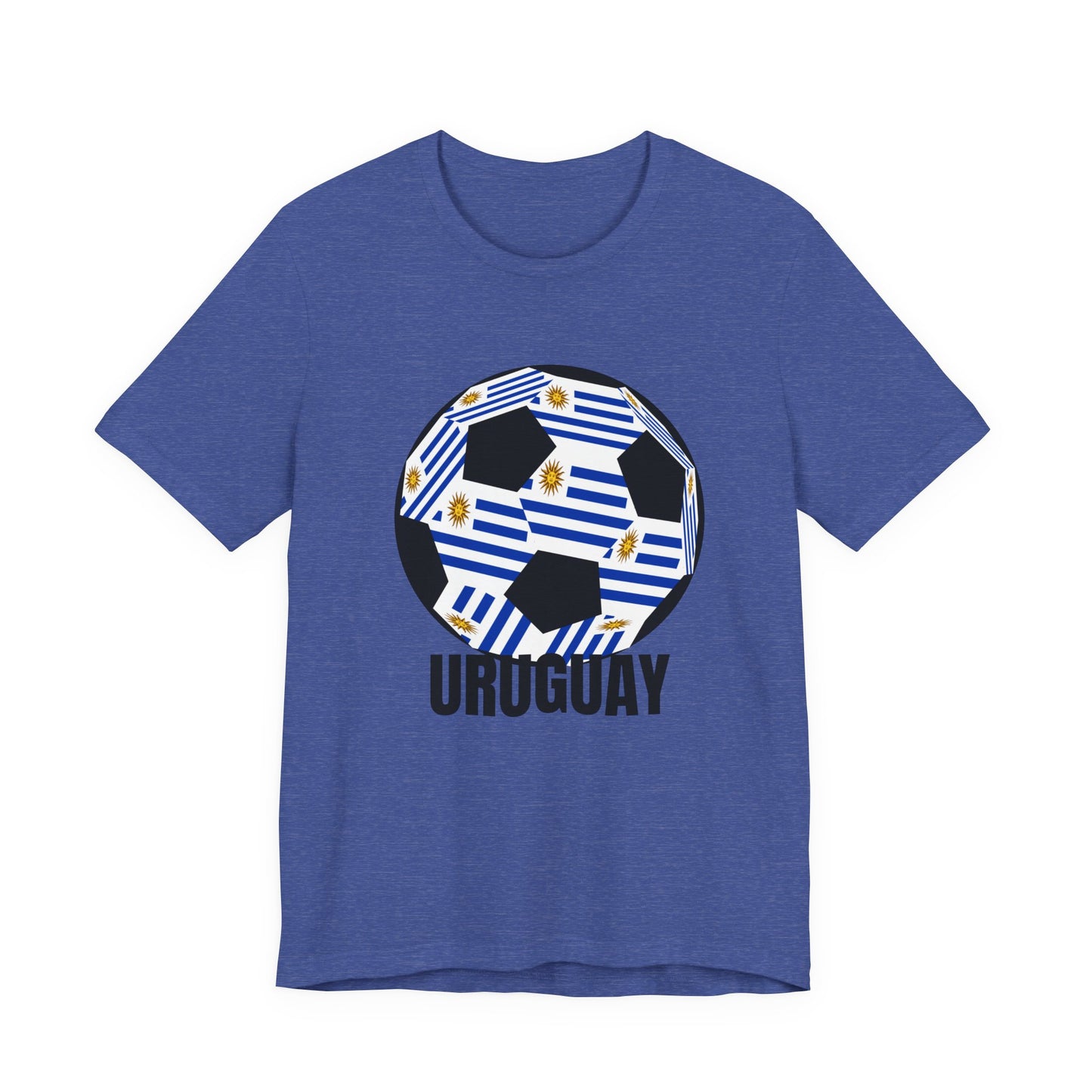 Uruguay Fan Specialty Soccer Ball Design T Shirt Black Text