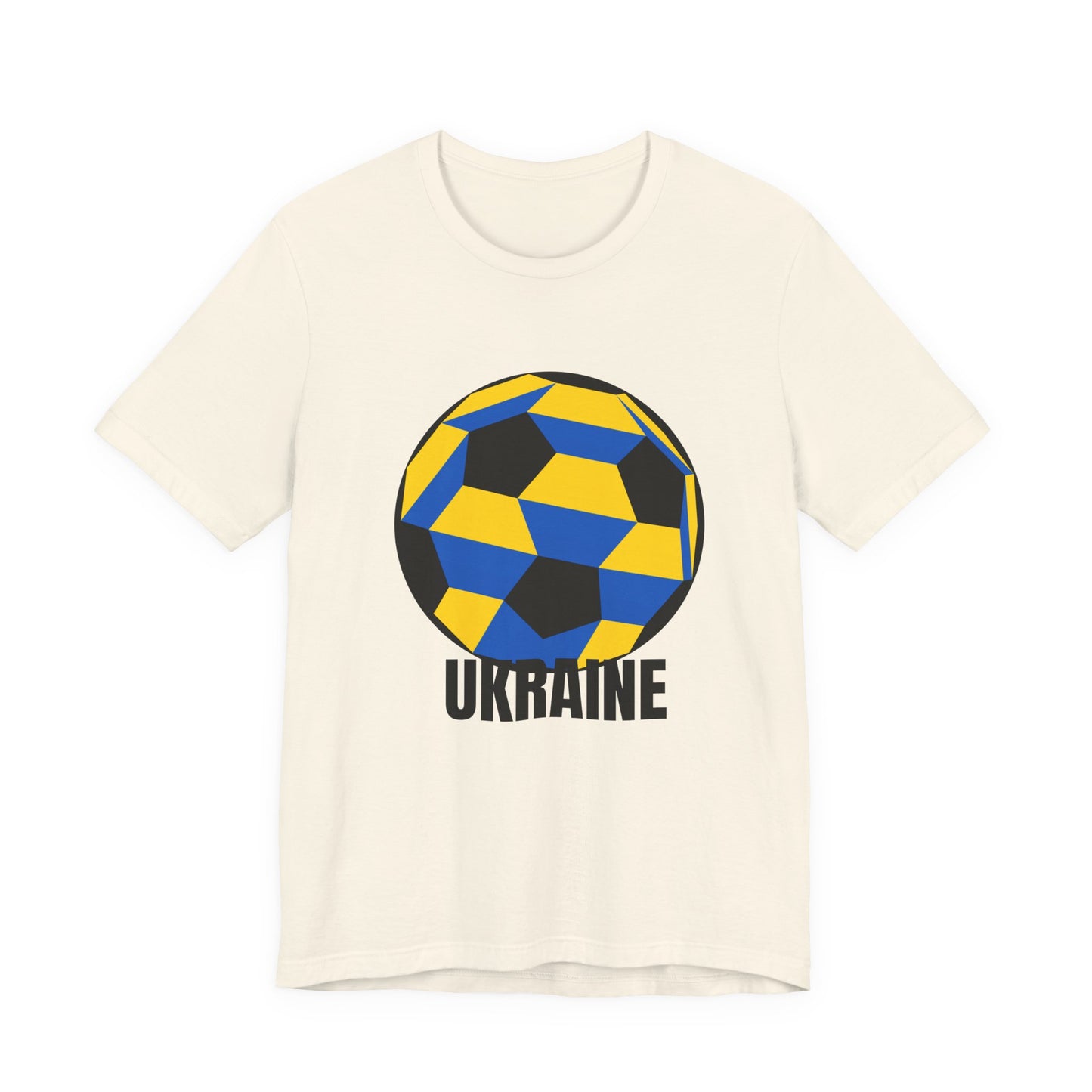 Ukraine Fan Specialty Soccer Ball Design T Shirt Black Text
