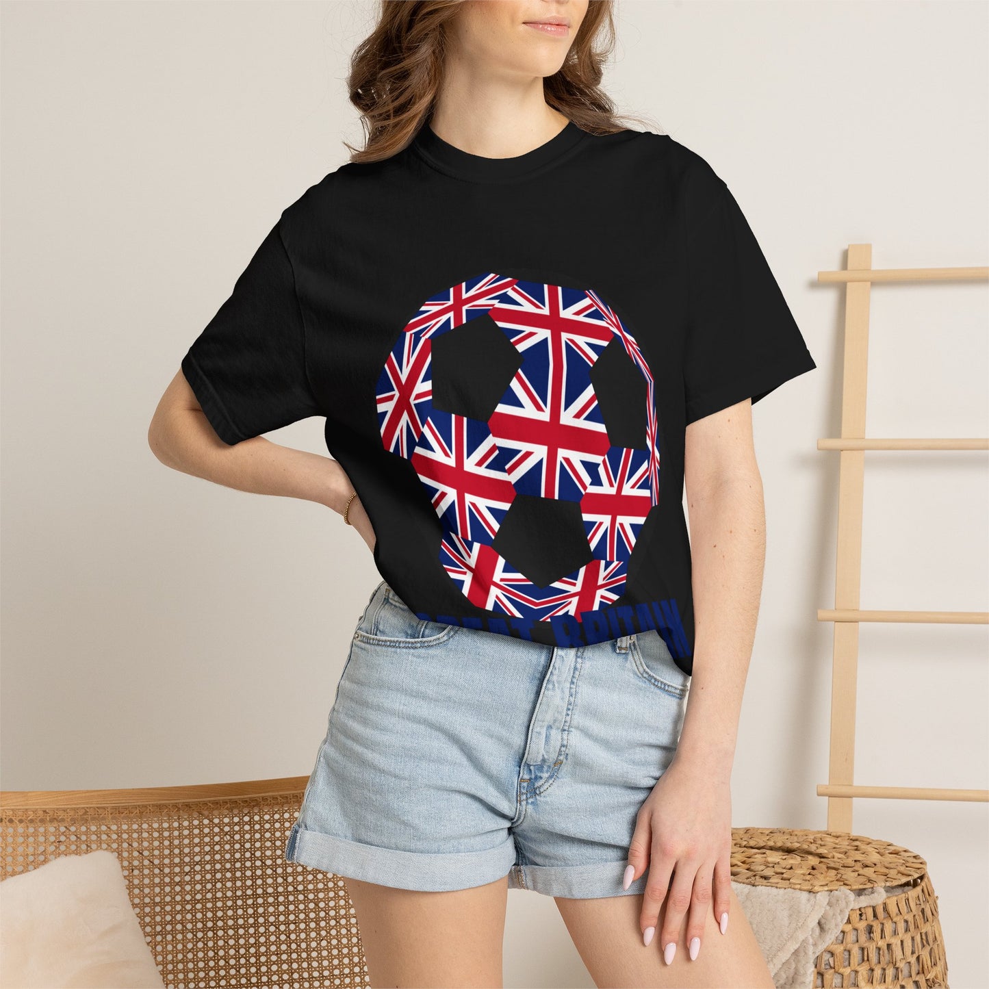 Great Britain Fan Specialty Soccer Ball Design T Shirt