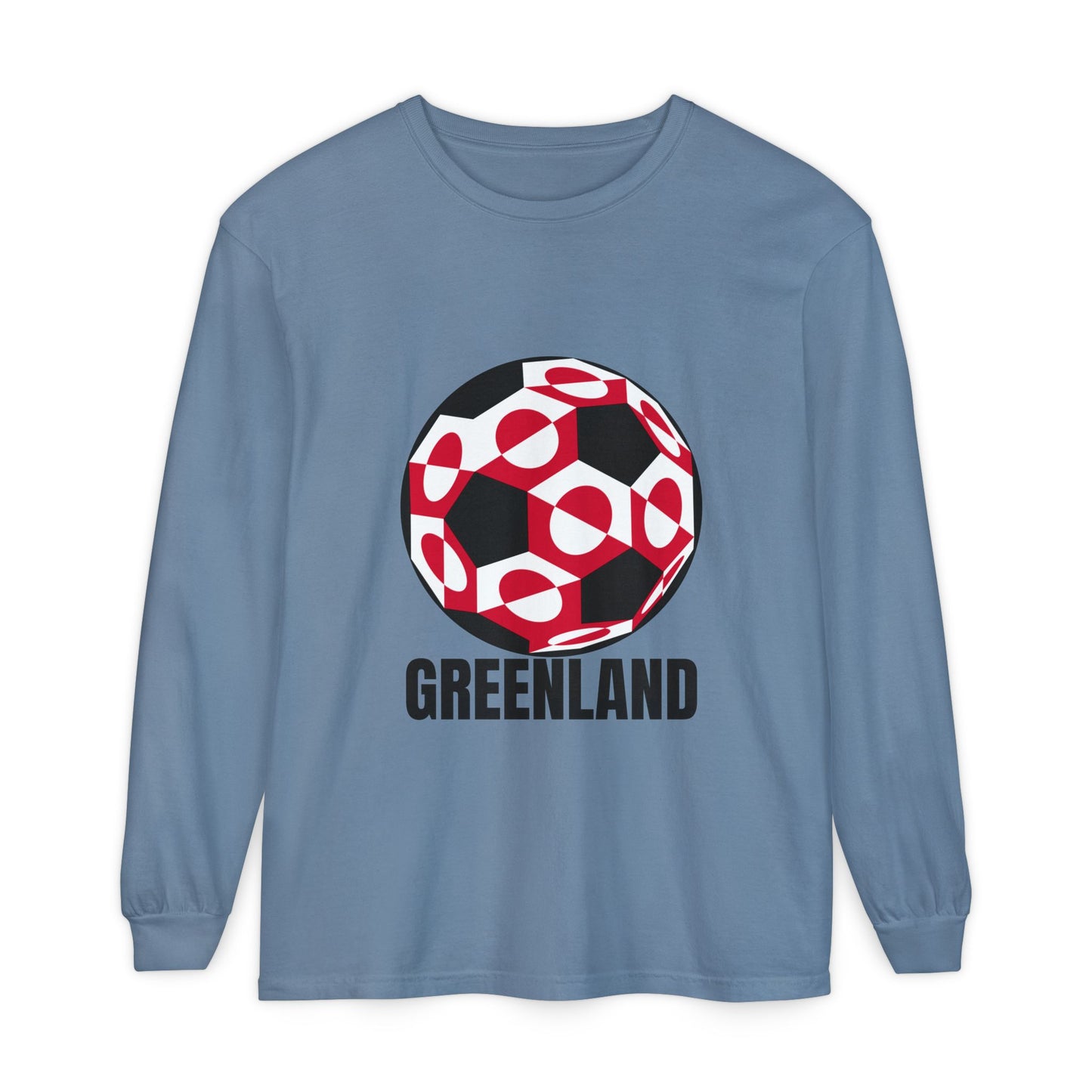 Greenland Fan Specialty Soccer Ball Design Long Sleeve Tee