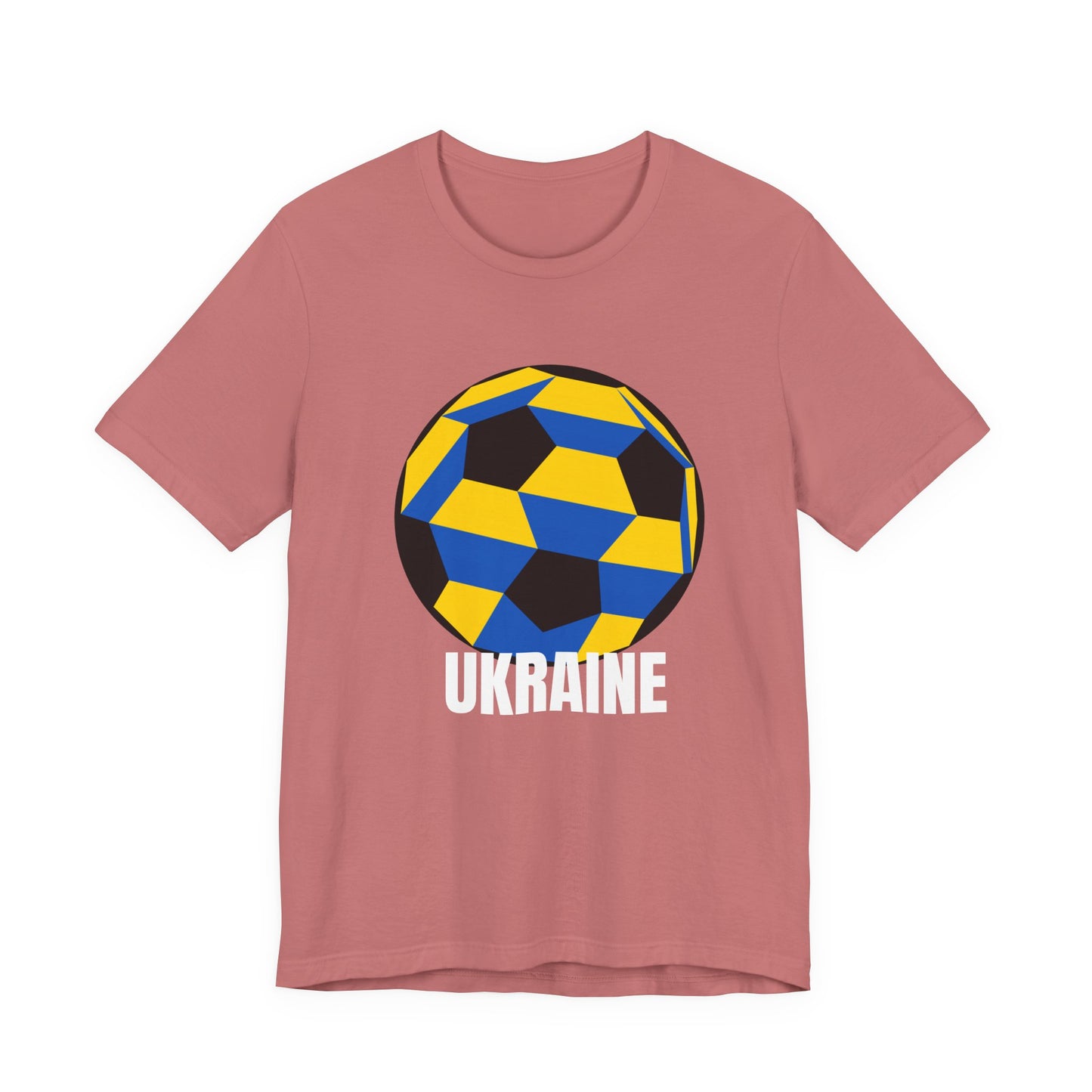 Ukraine Fan Specialty Soccer Ball Design T Shirt White Text