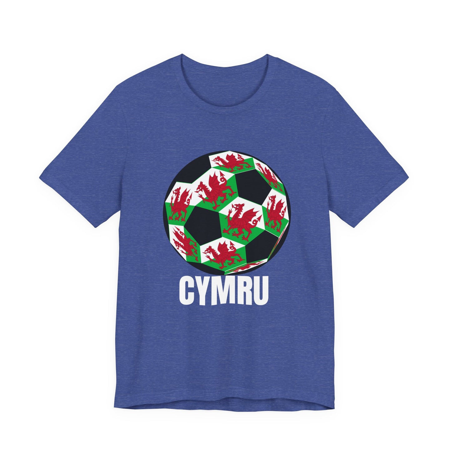 Cymru Fan Specialty Soccer Ball Design T Shirt White Text