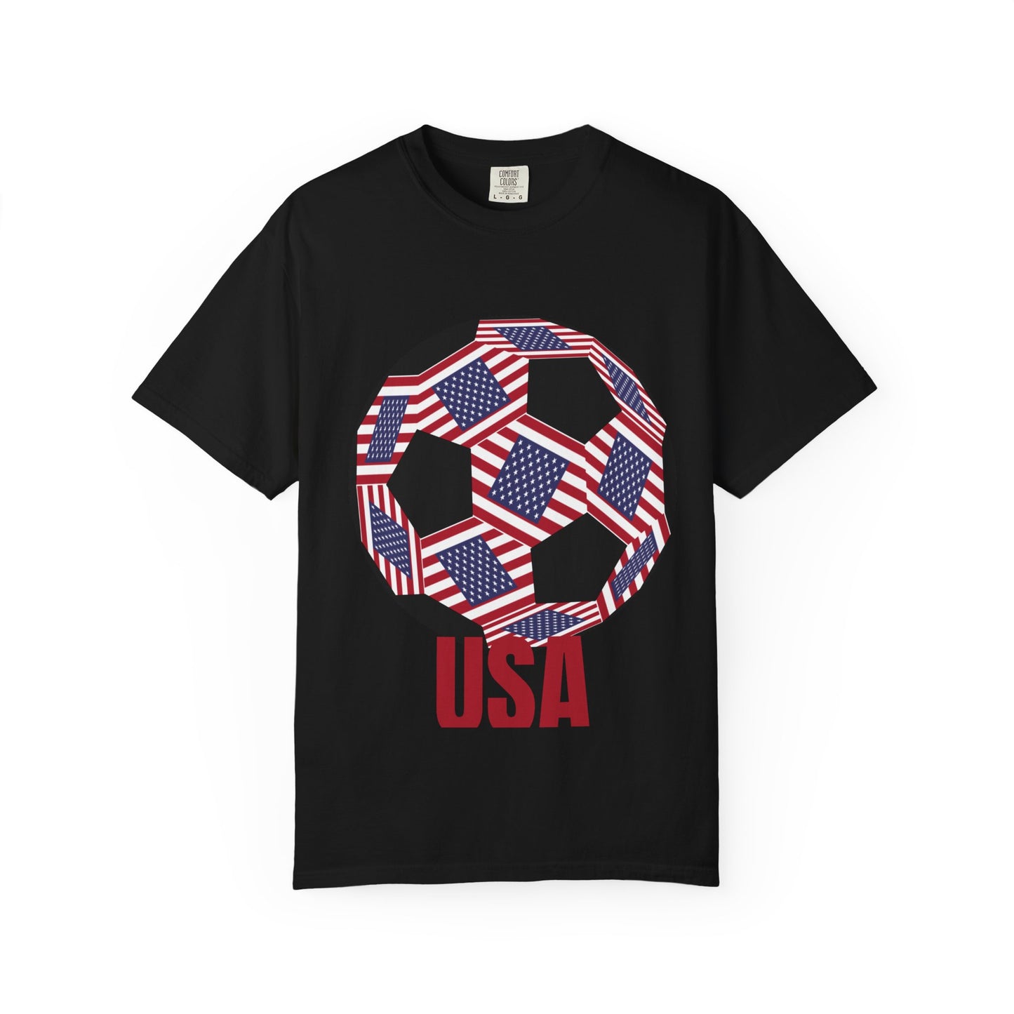 Patriotic USA Fan Specialty Soccer Ball Design T Shirt