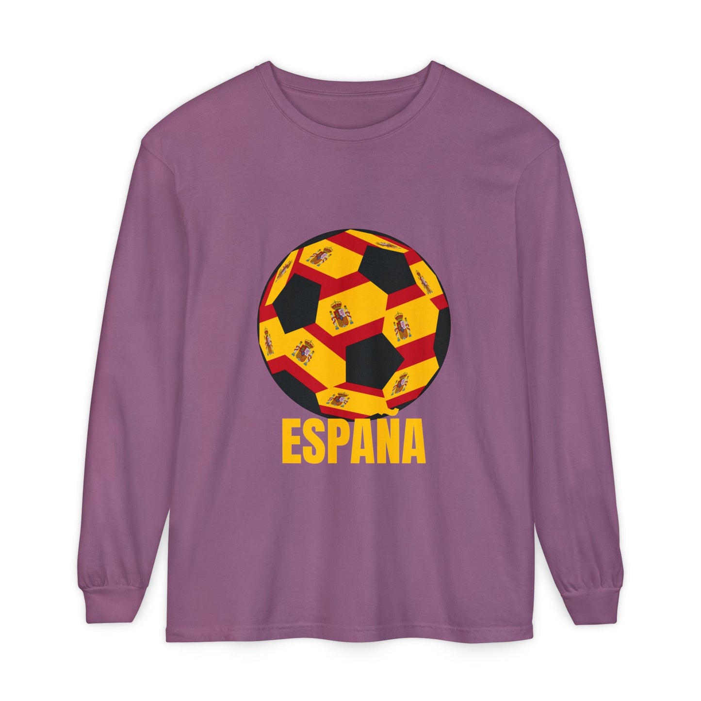 España Soccer Ball Long Sleeve Tee  Gold Text
