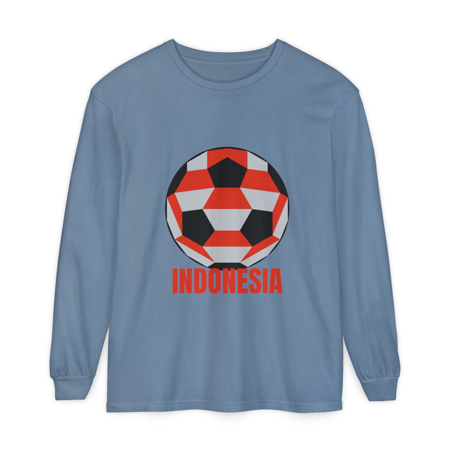 Indonesia Fan Specialty Soccer Ball Design Long Sleeve T-Shirt