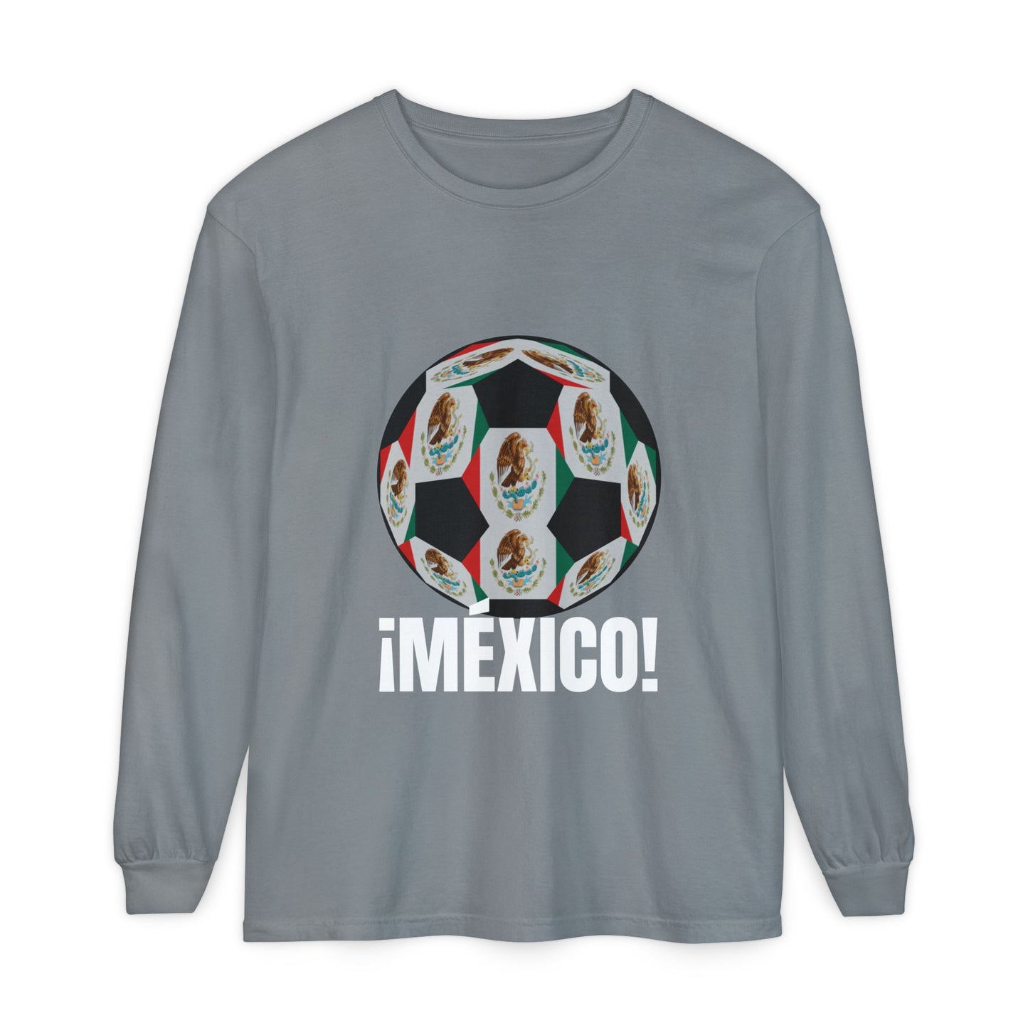 !Mexico! Fan Specialty Soccer Ball Design Long Sleeve Shirt