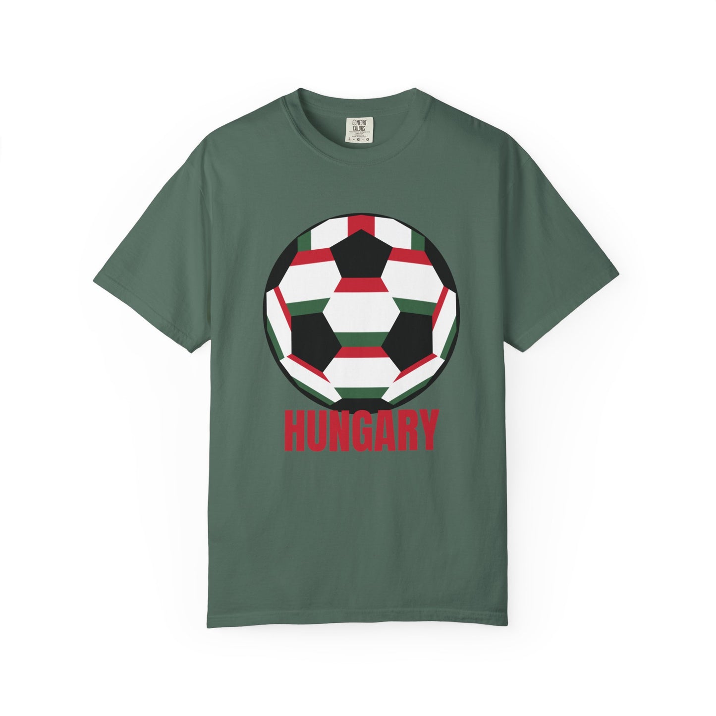Hungary Fan Specialty Soccer Ball Design T Shirt Red Print