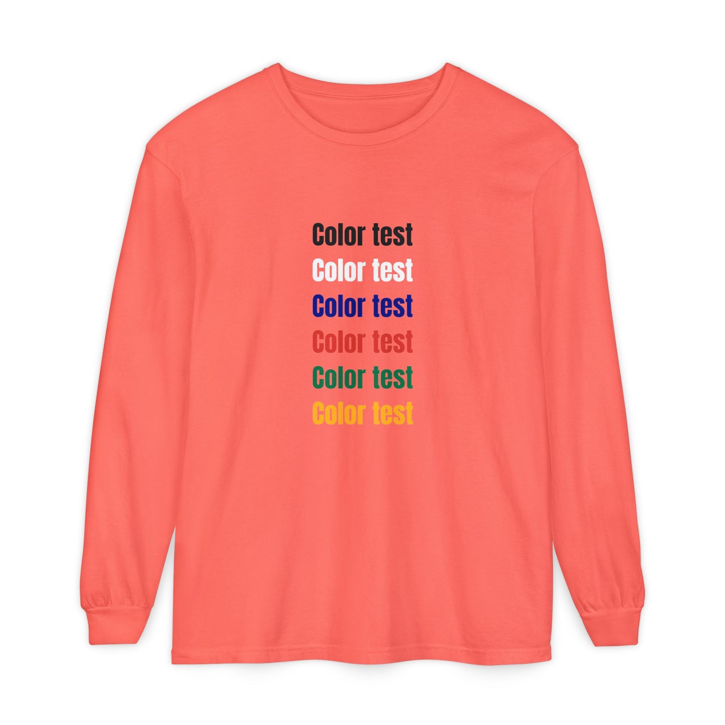 Long Sleeve T‑Shirt — Color testText Graphic