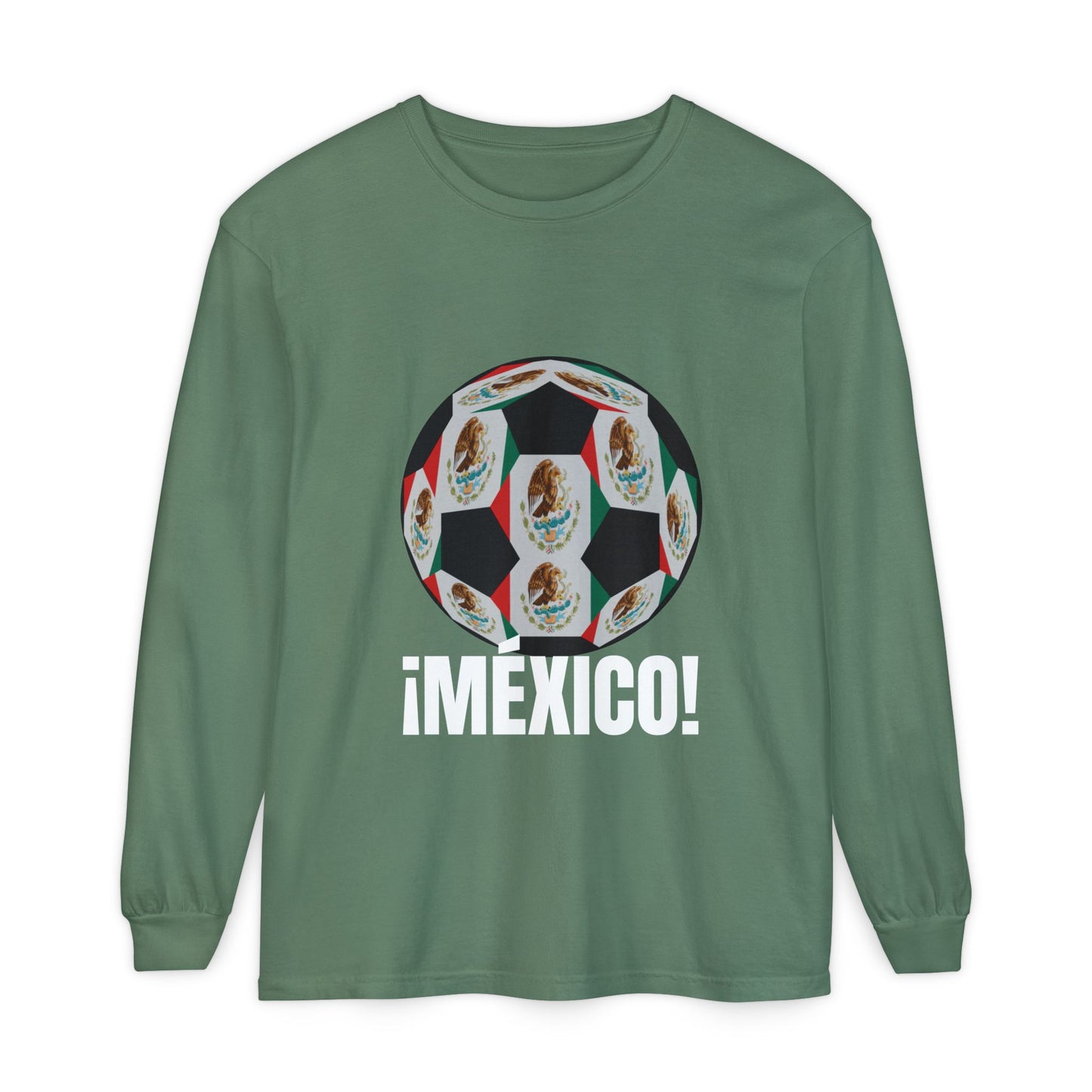 !Mexico! Fan Specialty Soccer Ball Design Long Sleeve Shirt