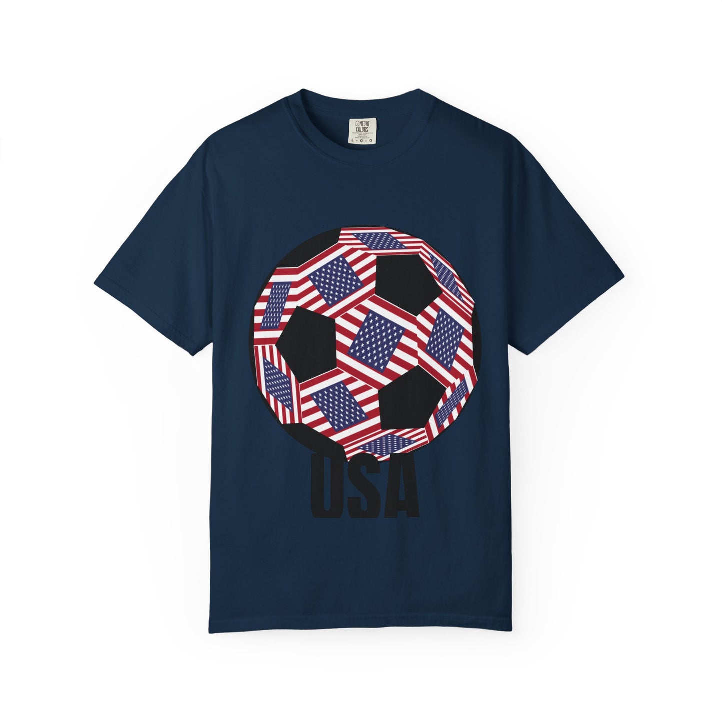 Patriotic USA Fan Specialty Soccer Ball Design T Shirt