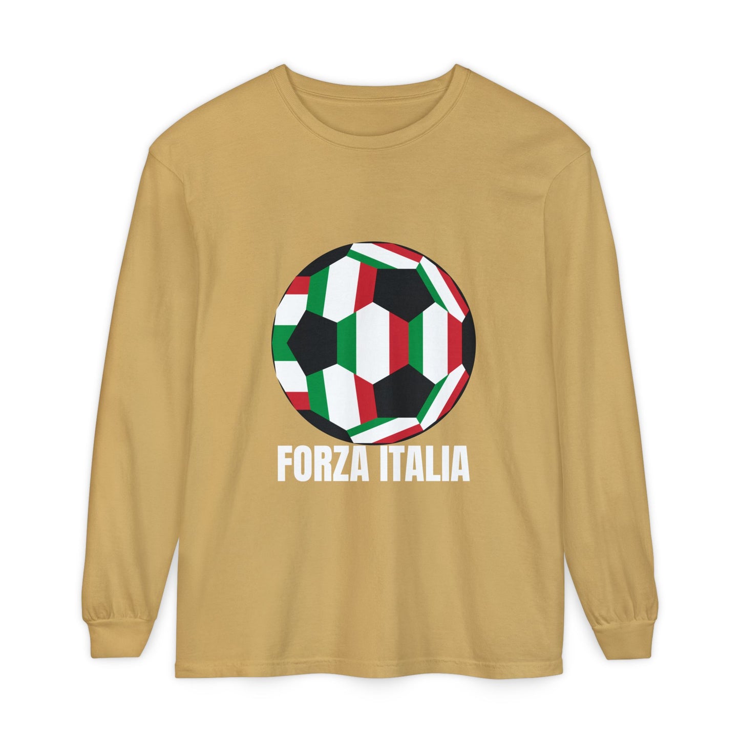 Forza Italia Fan Specialty Soccer Ball Design Long Sleeve Tee