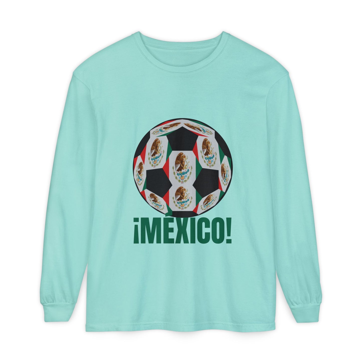 !Mexico! Fan Specialty Soccer Ball Design Long Sleeve