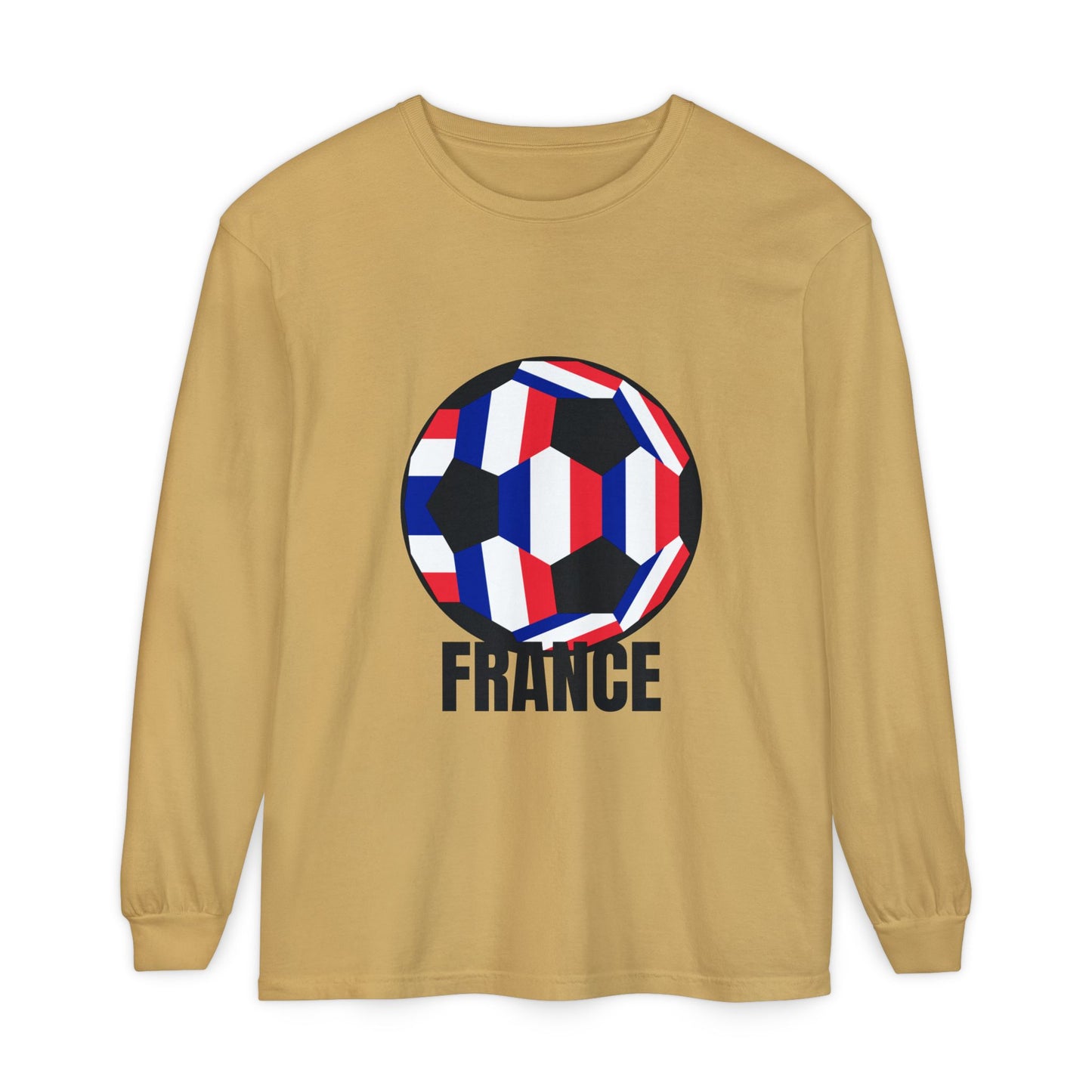 France Fan Specialty Soccer Ball Design Soccer Long Sleeve Tee