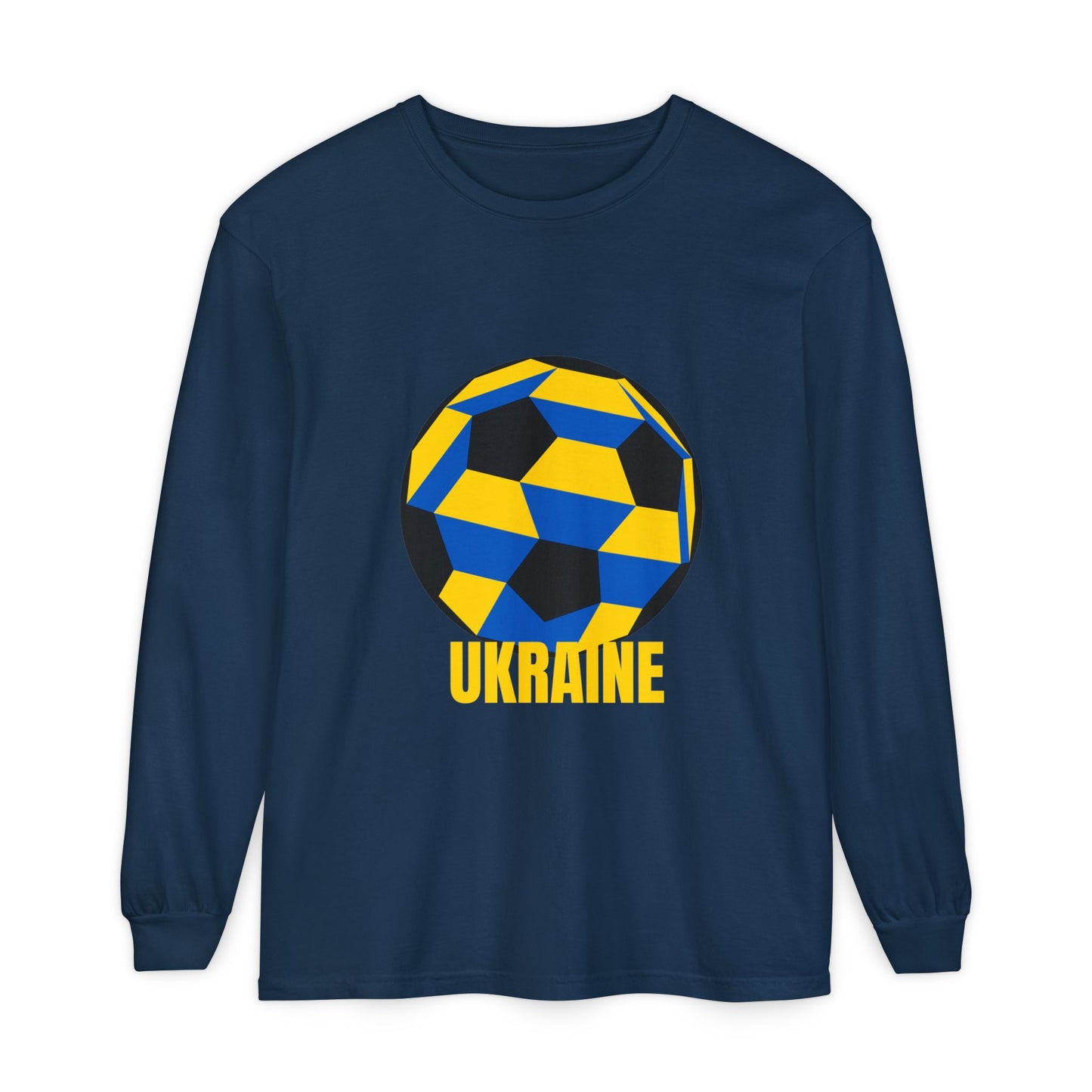 Ukraine Fan Specialty Soccer Ball Design  Long Sleeve Tee