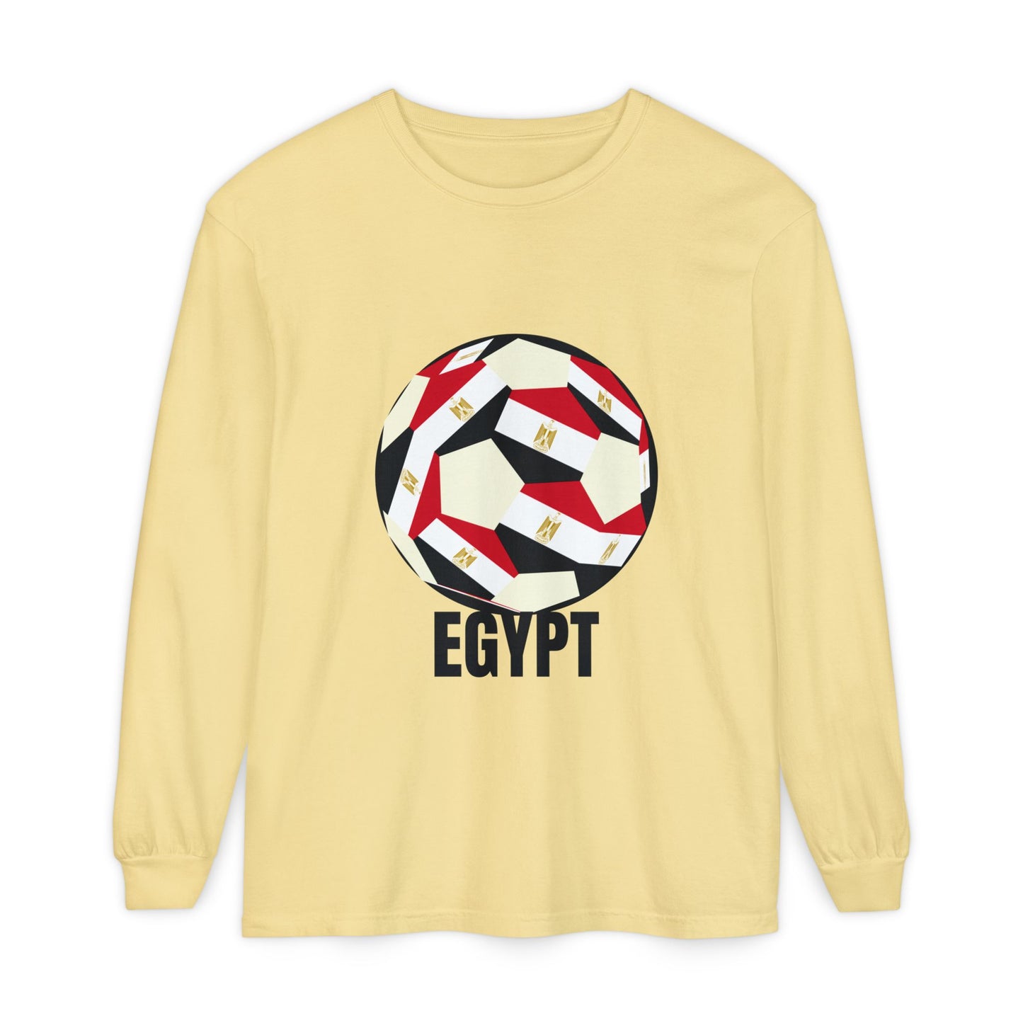 Egypt Fan Specialty Soccer Ball Design Long Sleeve T-Shirt