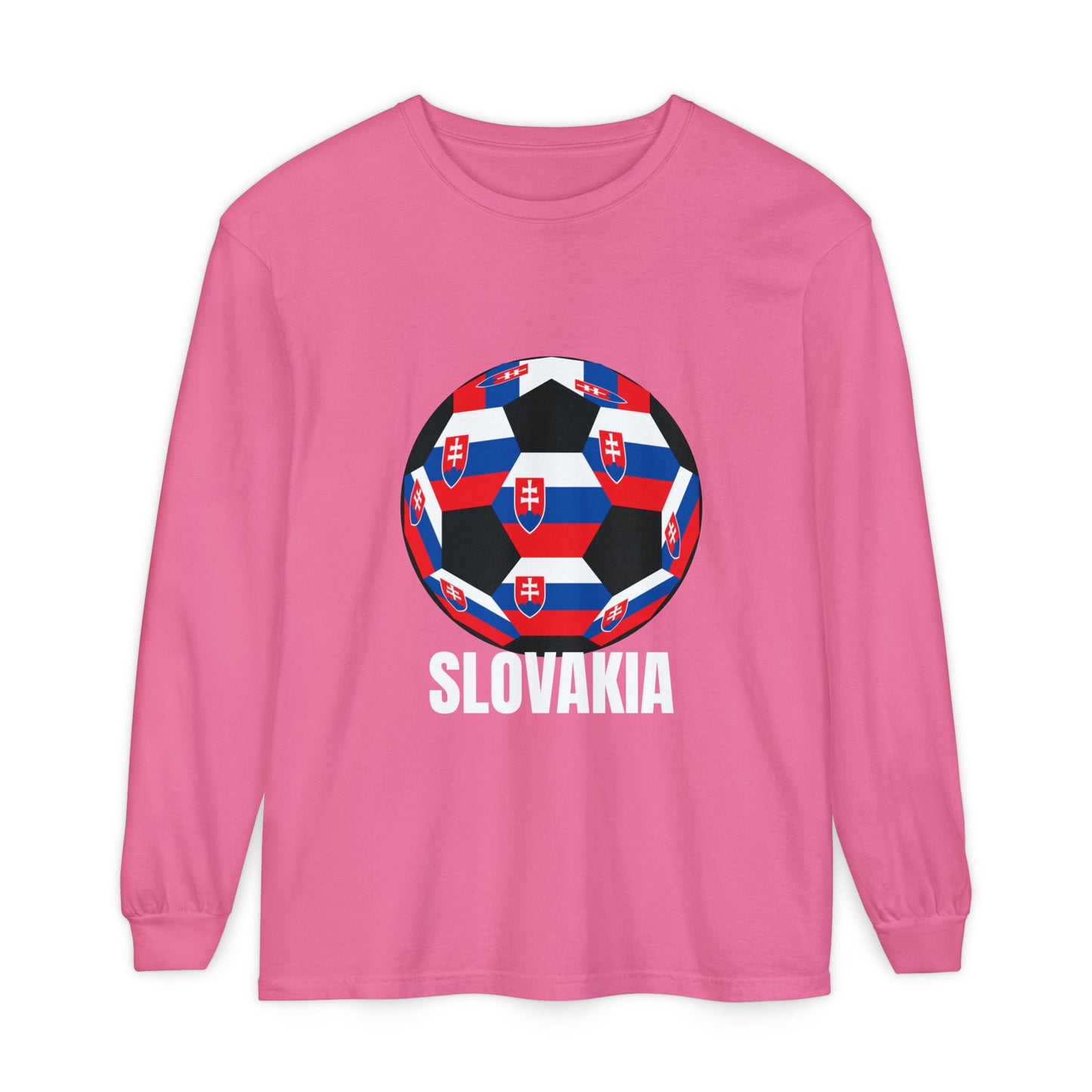 Slovakia Fan Specialty Soccer Ball Design Long Sleeve Shirt