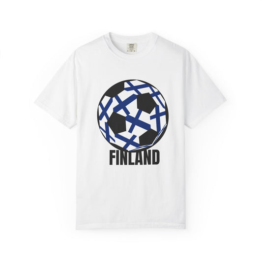 Finland Fan Specialty Soccer Ball Design T Shirt