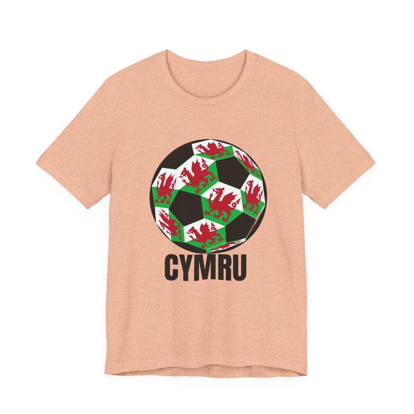 Cymru Fan Specialty Soccer Ball Design T Shirt Black Text