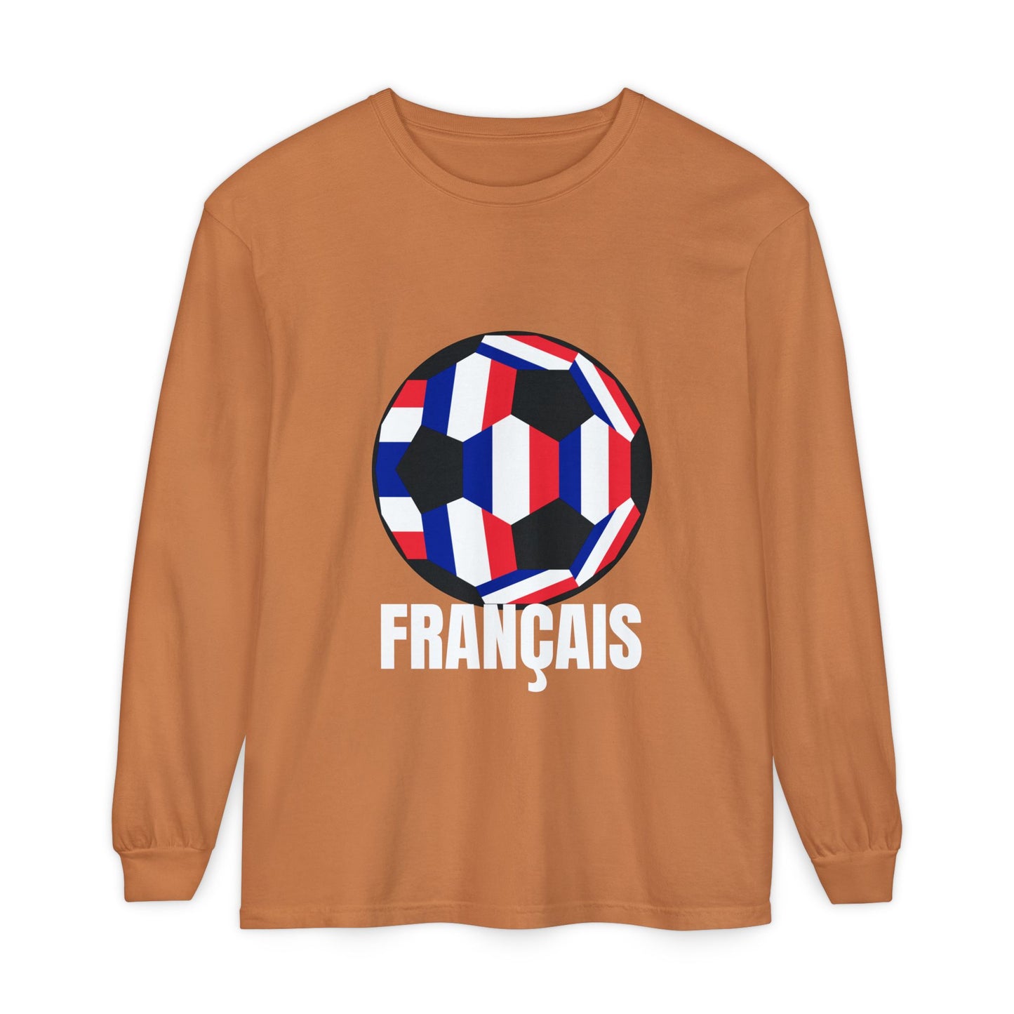 Francais Fan Specialty Soccer Ball Design Long Sleeve Tee