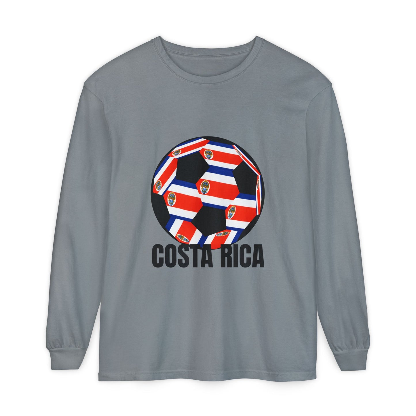 Costa Rica Fan Specialty Soccer Ball Long Sleeve Tee