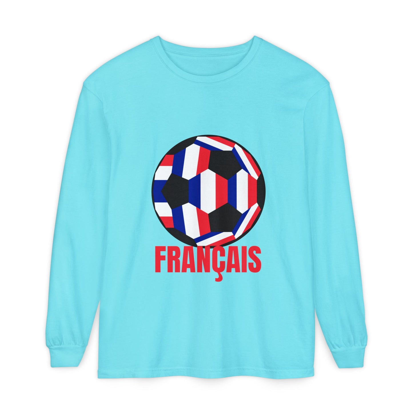 Francais Fan Specialty Soccer Ball Design Long Sleeve Tee