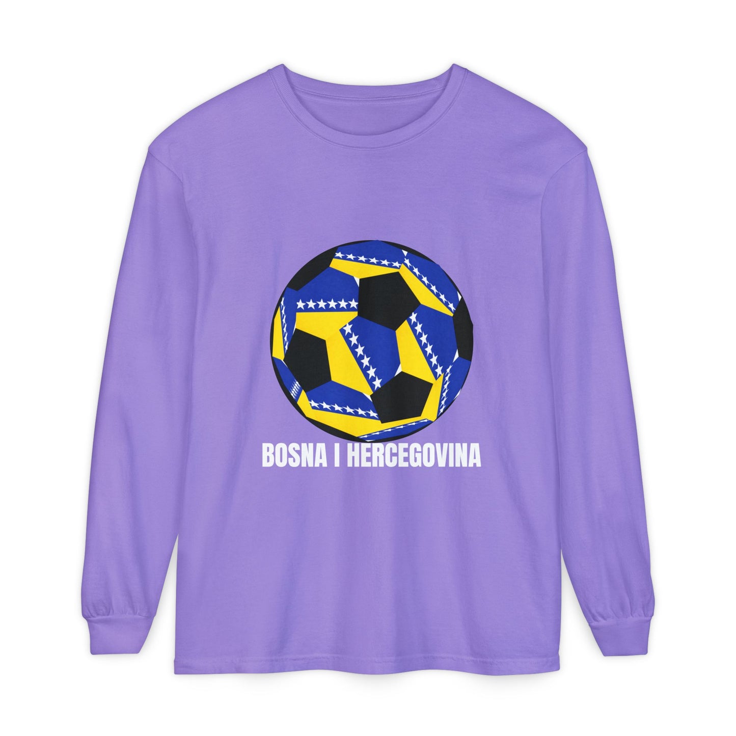 Bosnia Herzegovina Fan Specialty Soccer Ball Design  Long Sleeve Shirt