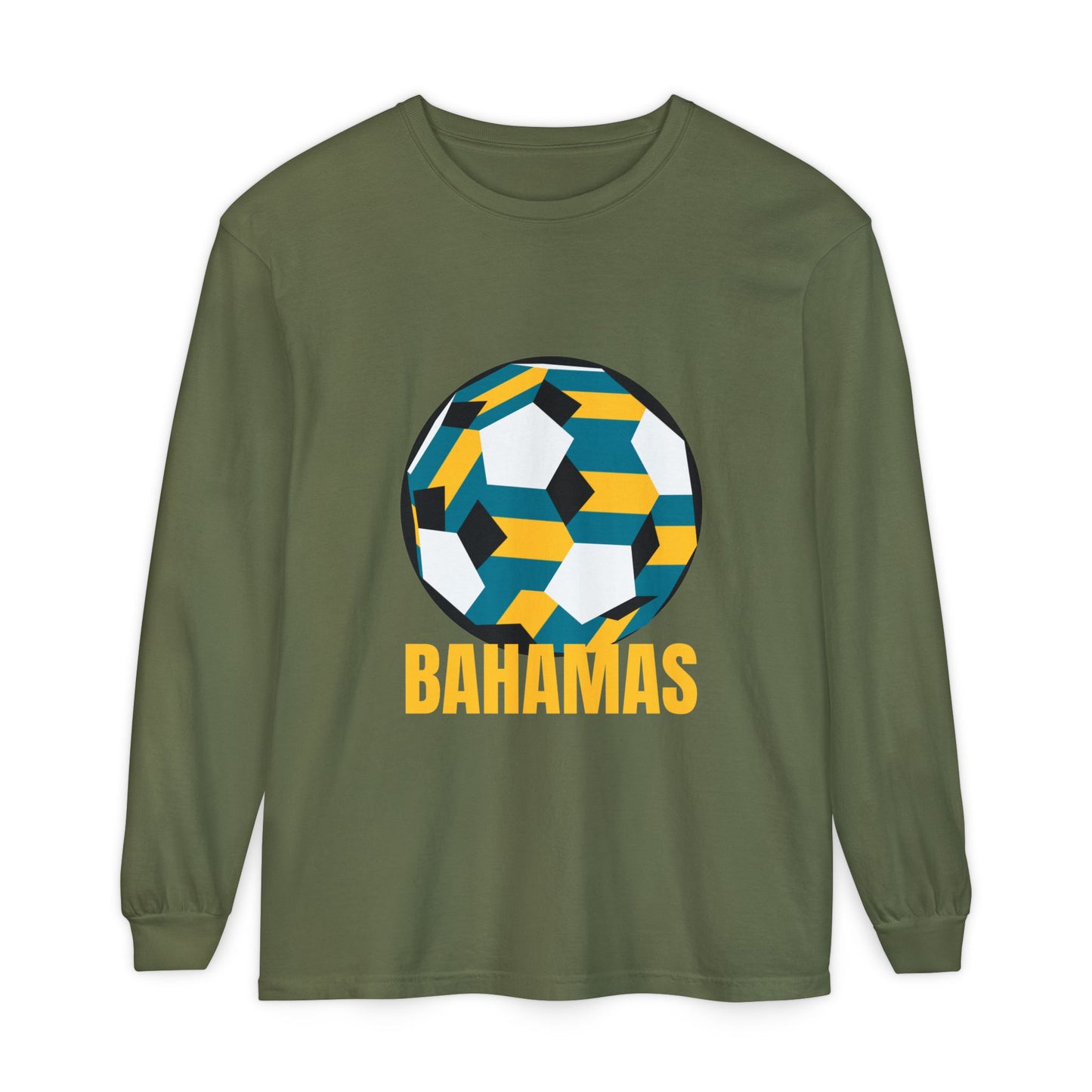 Bahamas Fan Specialty Soccer Ball Design  Long Sleeve Tee