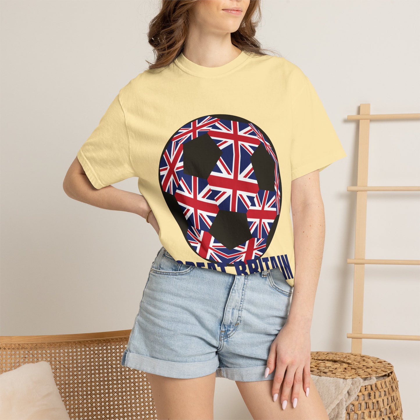 Great Britain Fan Specialty Soccer Ball Design T Shirt