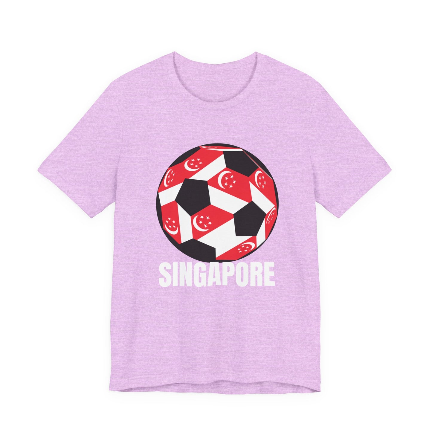Singapore Fan Specialty Soccer Ball Design T Shirt White Text