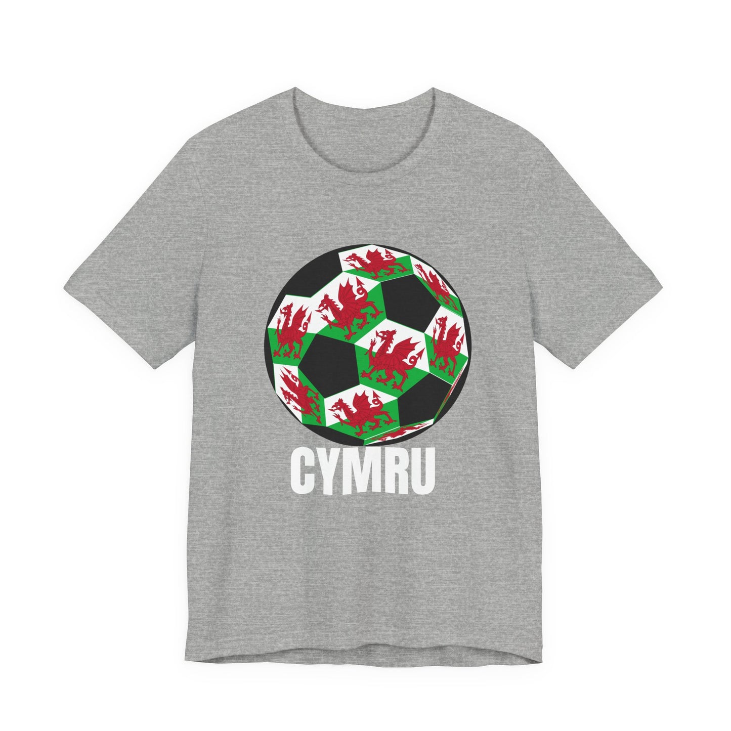 Cymru Fan Specialty Soccer Ball Design T Shirt White Text