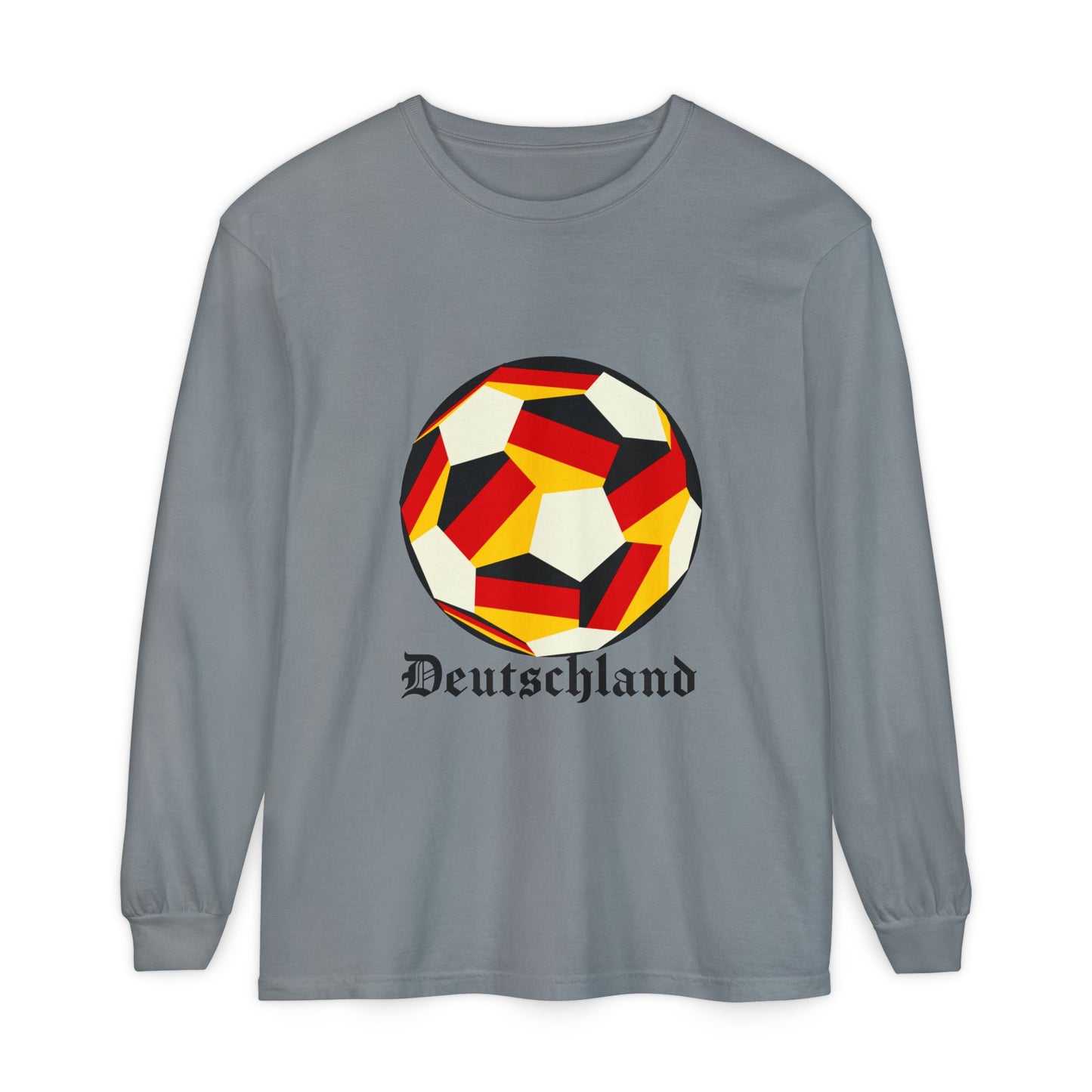 Germany Fan Specialty Soccer Ball Design Long Sleeve Tee
