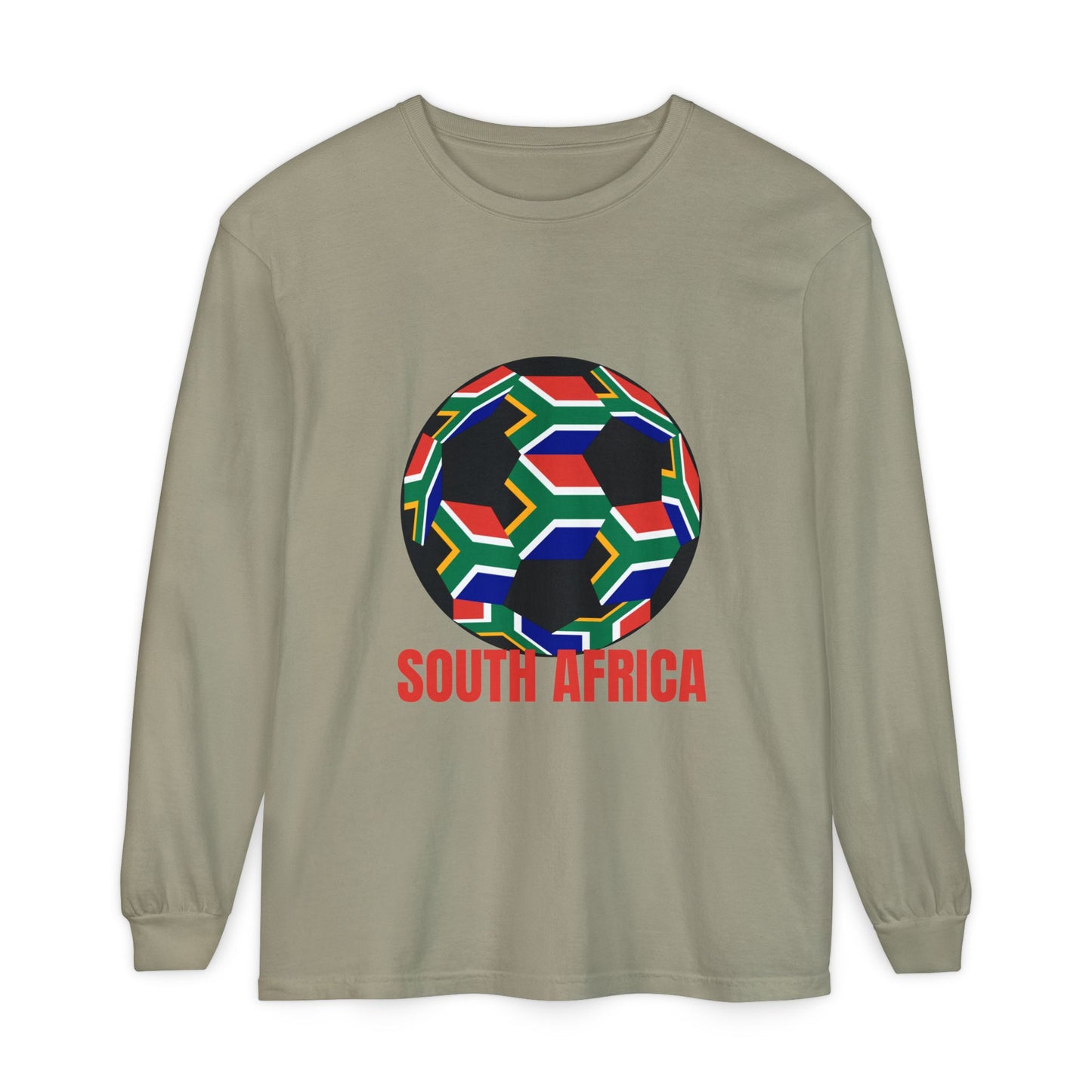 South Africa Fan Specialty Soccer Ball Design Long Sleeve Tee