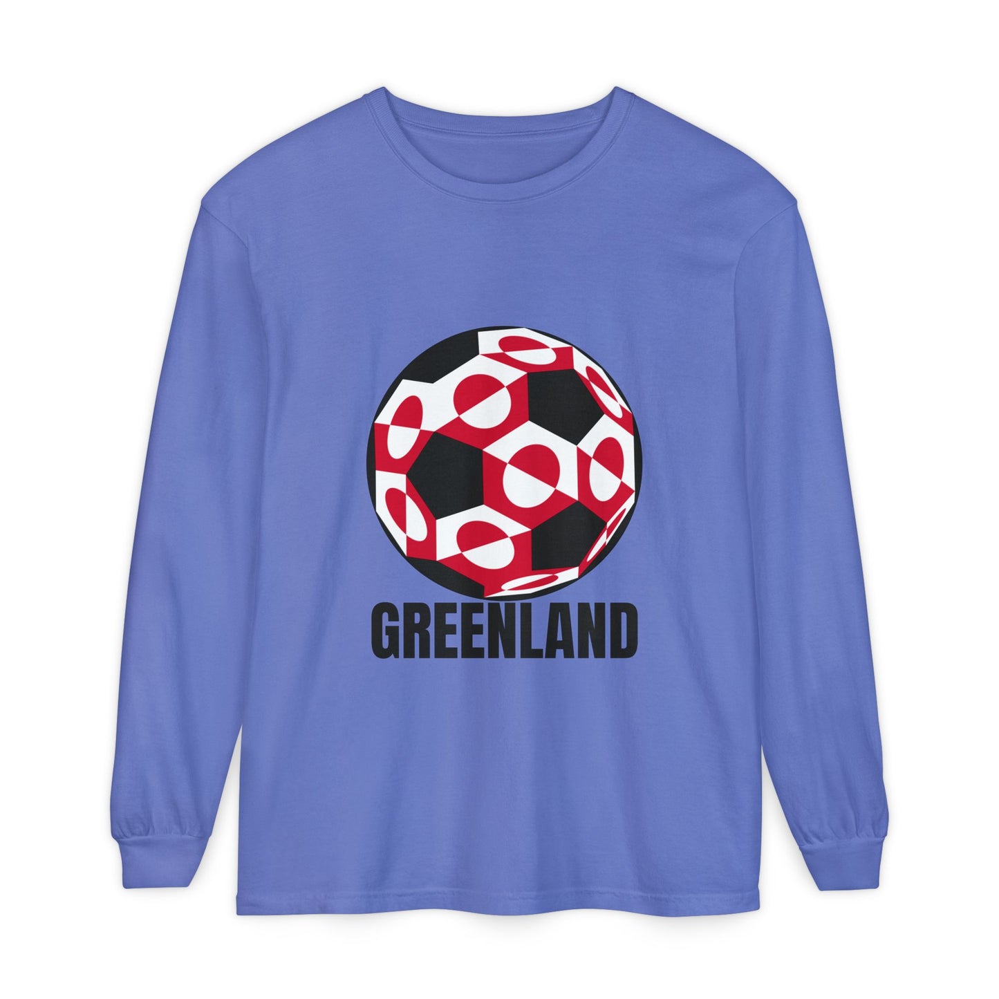 Greenland Fan Specialty Soccer Ball Design Long Sleeve Tee