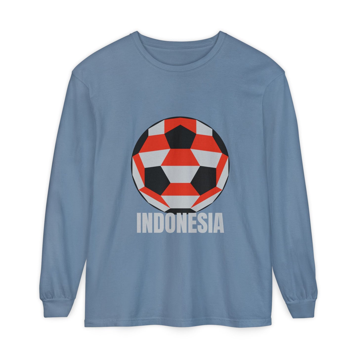 Indonesia Fan Specialty Soccer Ball Design Long Sleeve Tee