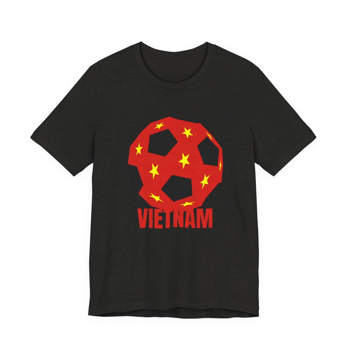 Vietnam Fan Specialty Soccer Ball Design T Shirt Red Text