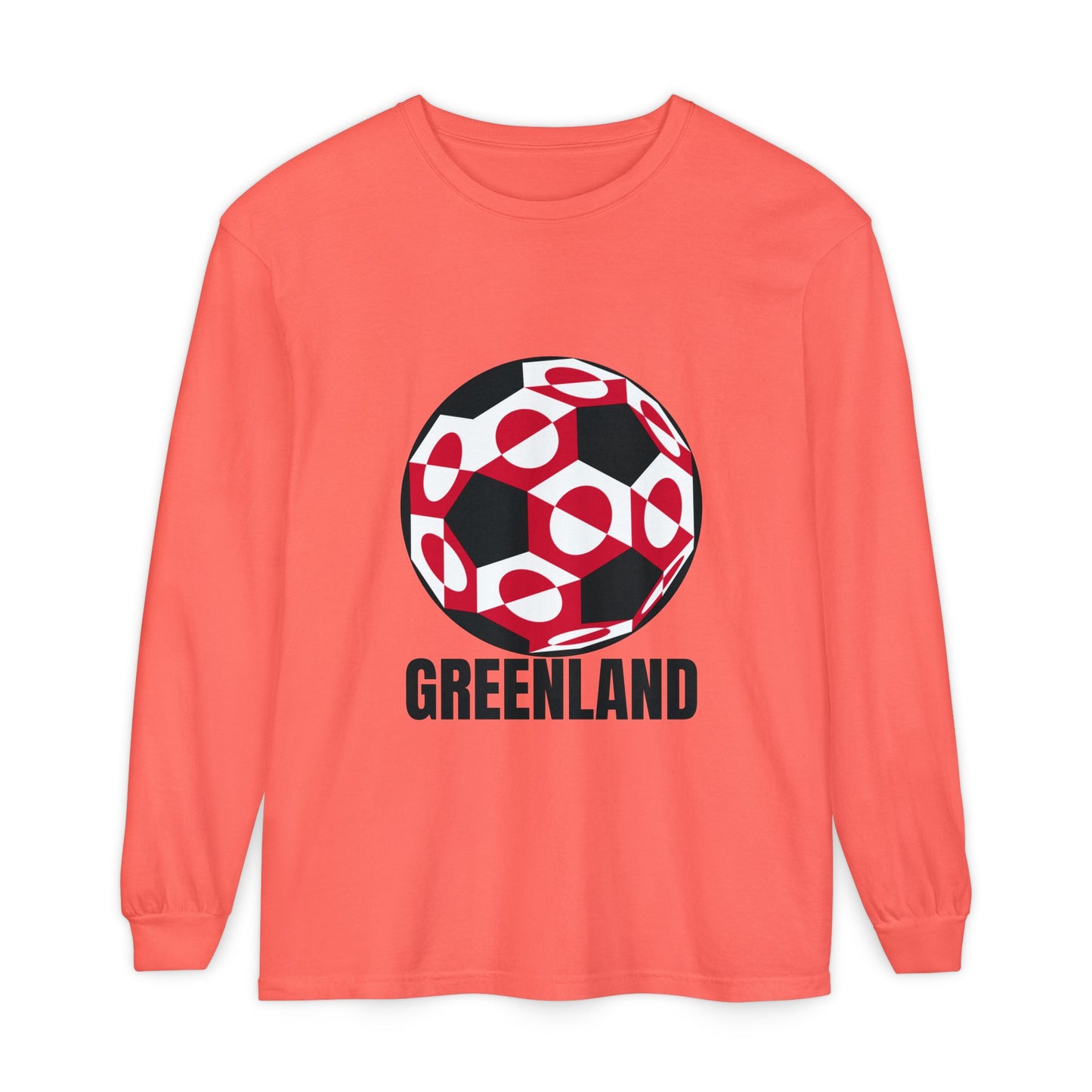 Greenland Fan Specialty Soccer Ball Design Long Sleeve Tee