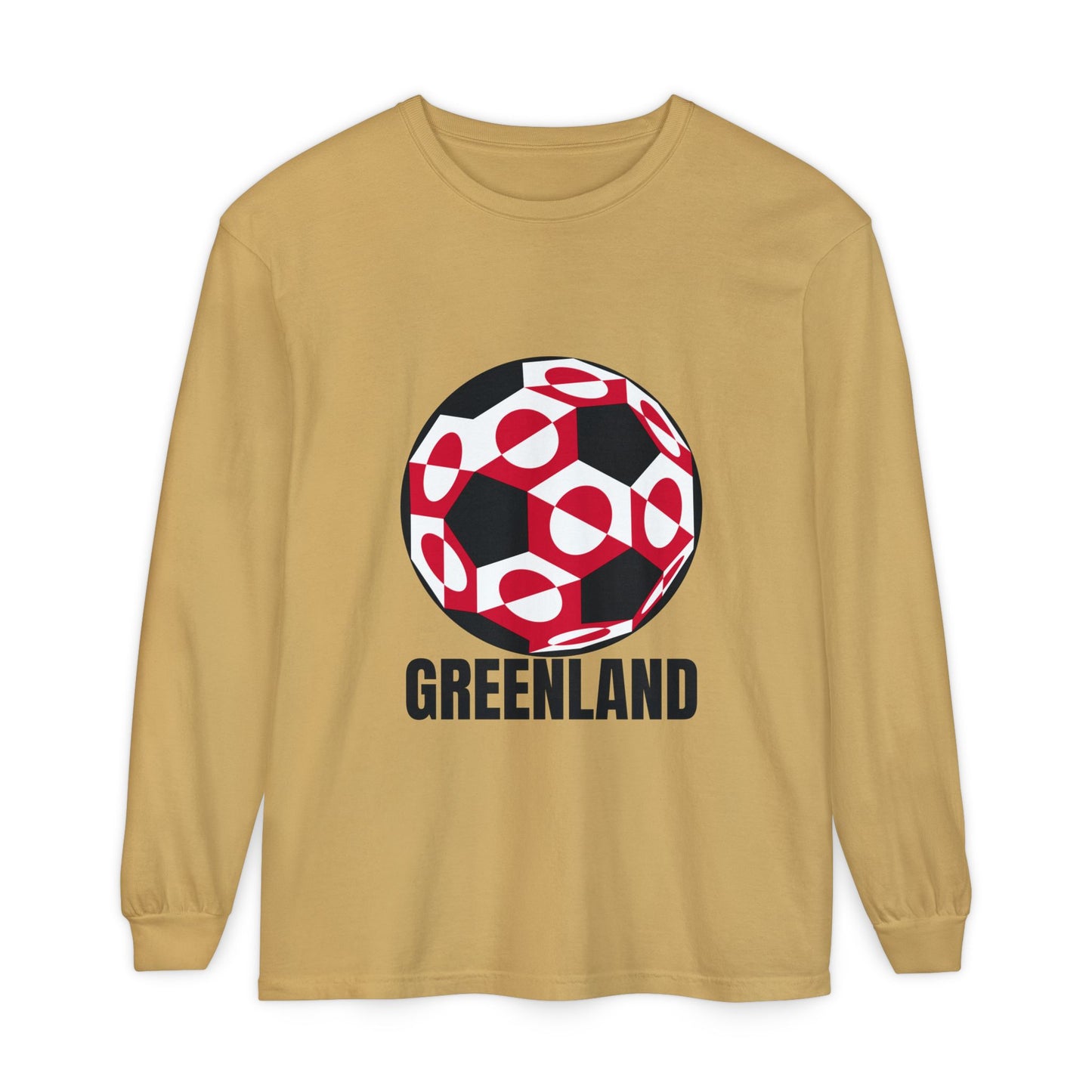 Greenland Fan Specialty Soccer Ball Design Long Sleeve Tee