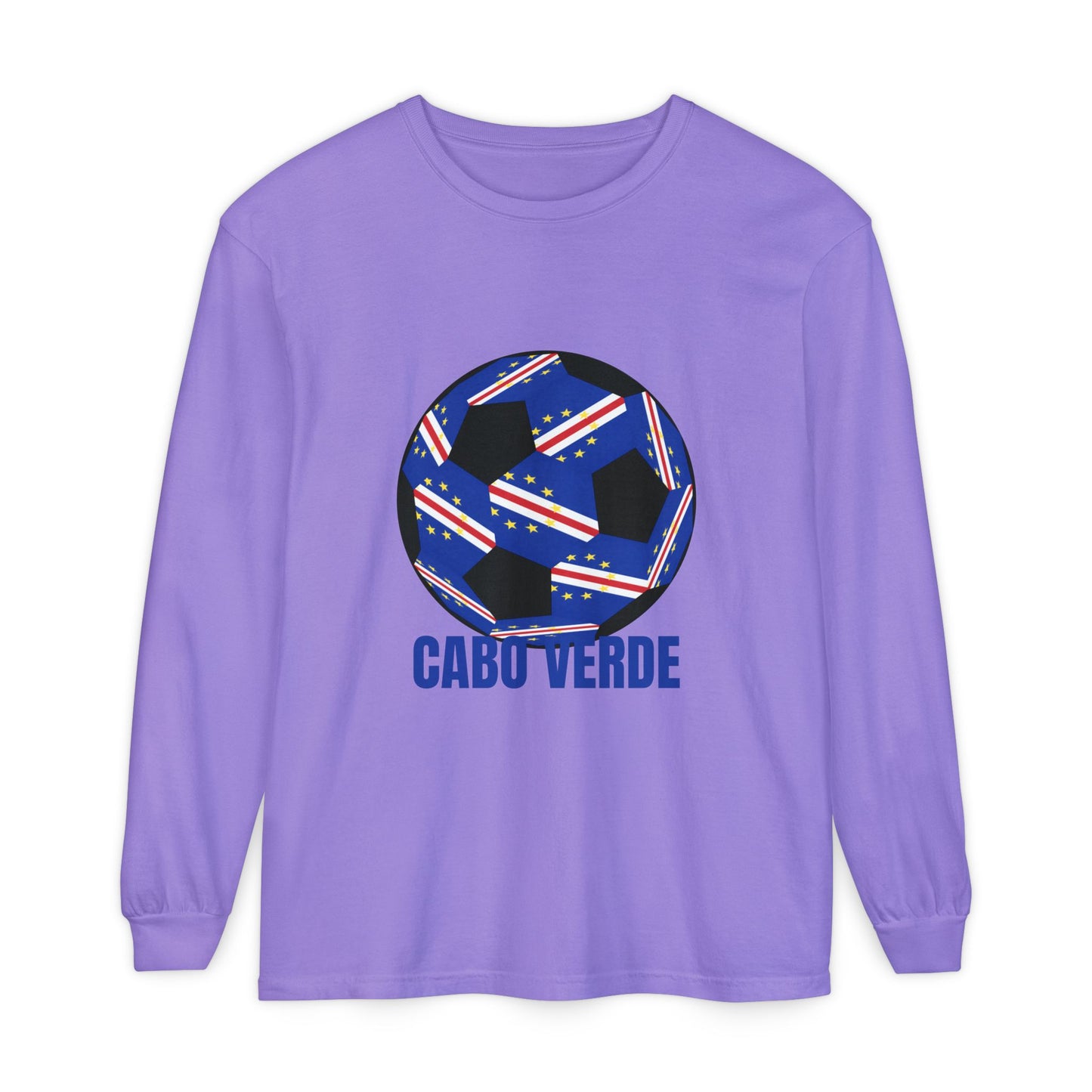 Cabo Verde Fan Specialty Soccer Ball Design Ball Long Sleeve Tee