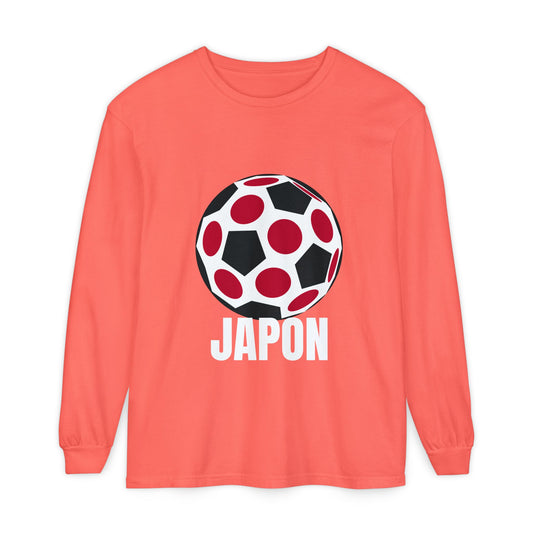 Japon Fan Specialty Soccer Ball Design Long Sleeve Tee