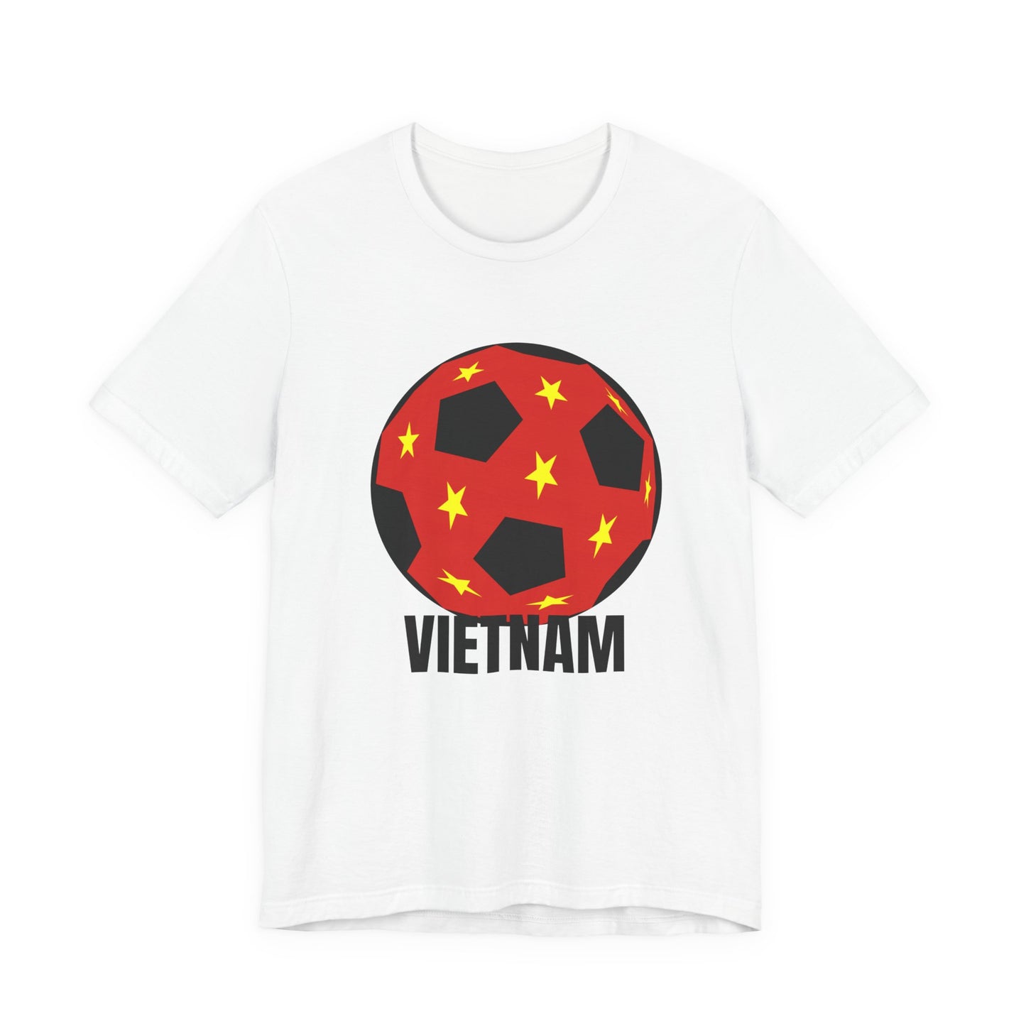 Vietnam Fan Specialty Soccer Ball Design T Shirt Black Text