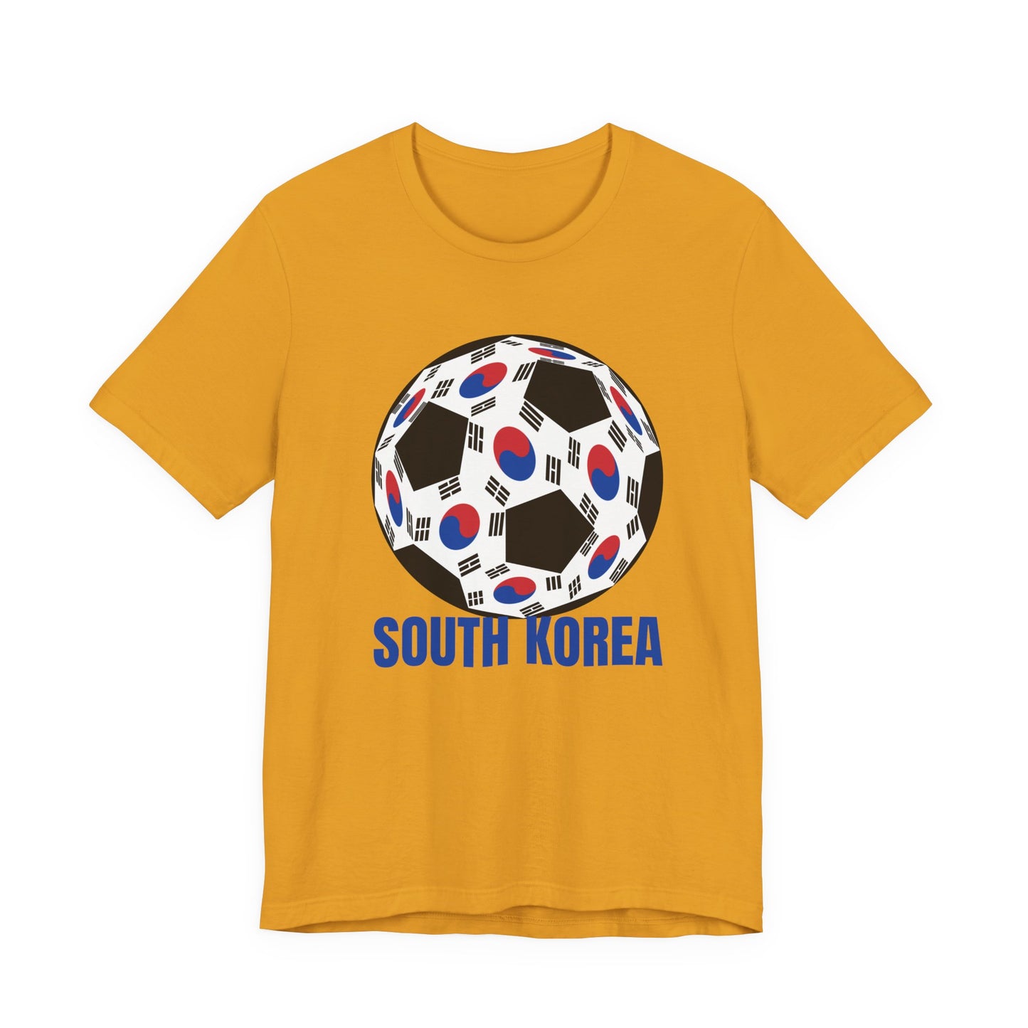 South Korea Fan Specialty Soccer Ball Design T Shirt Tee Blue Text
