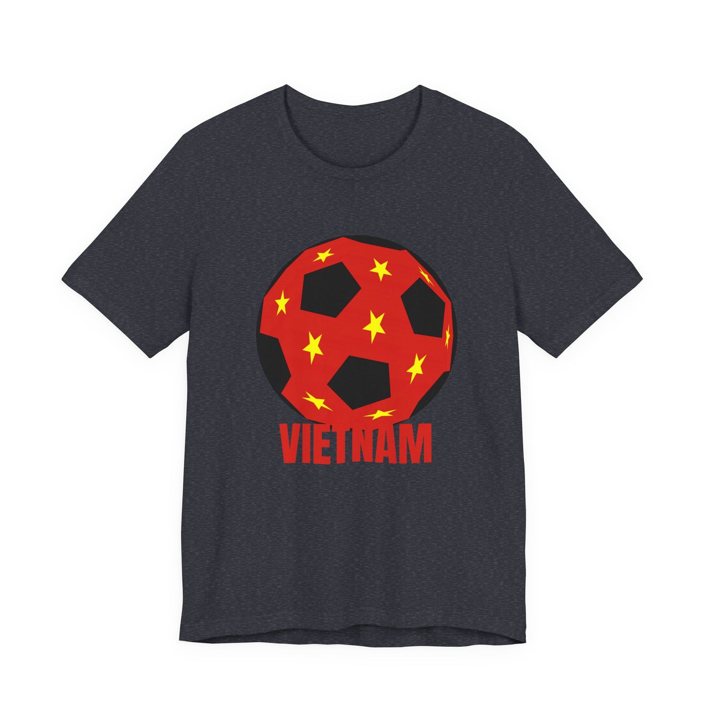 Vietnam Fan Specialty Soccer Ball Design T Shirt Red Text