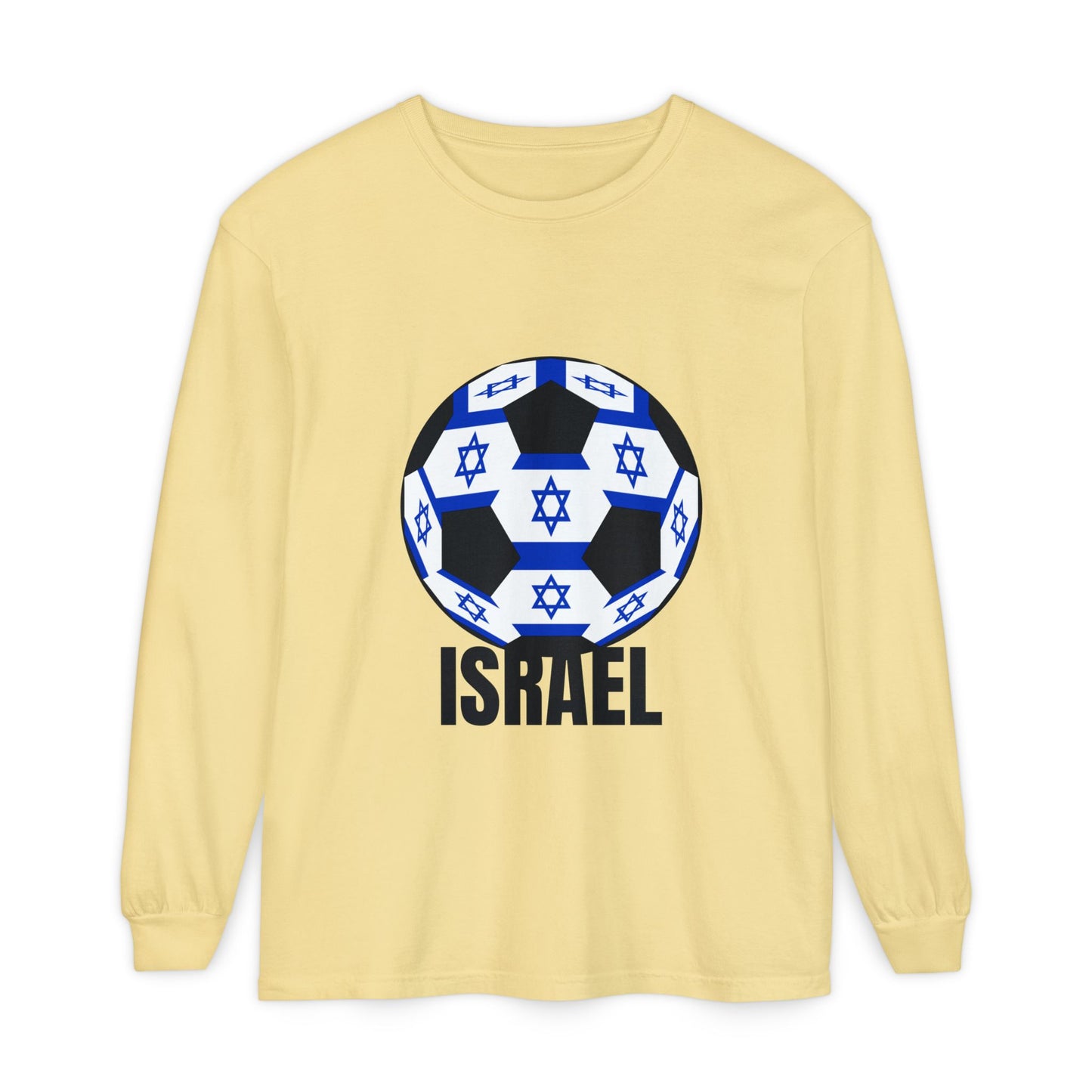 Israel Fan Specialty Soccer Ball Design Long Sleeve Tee