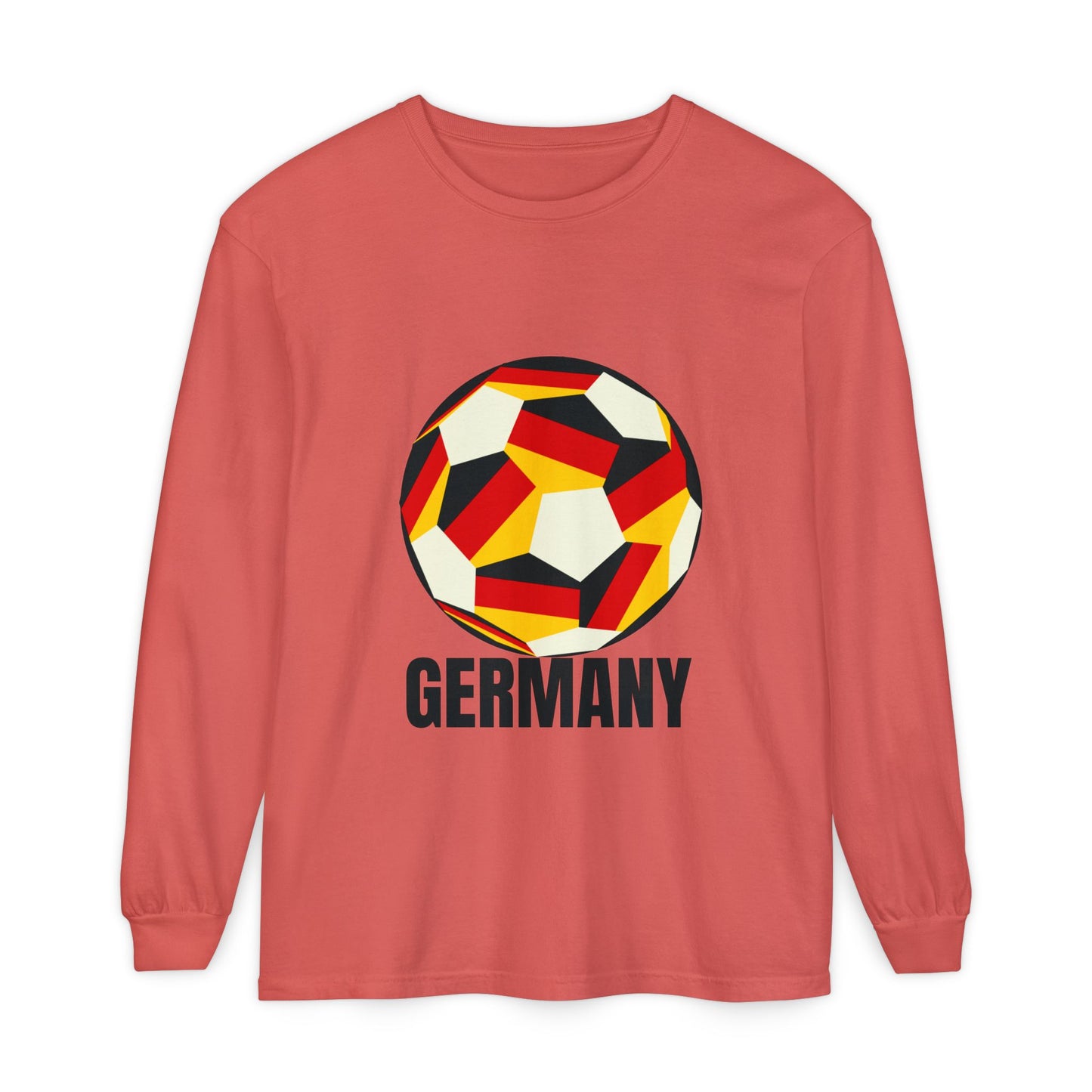 Germany Fan Specialty Soccer Ball Design Long Sleeve Tee
